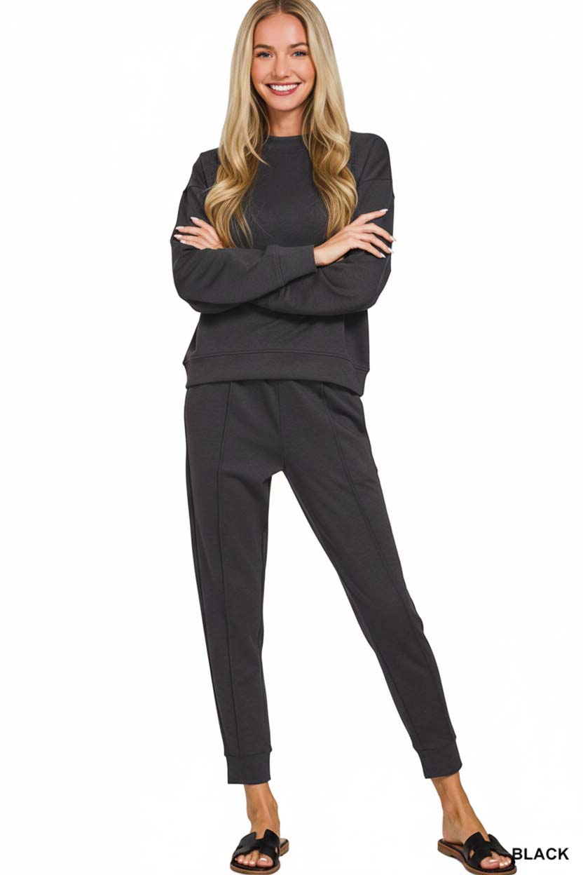 Scuba Mock Neck Sweatshirt and Joggers Set