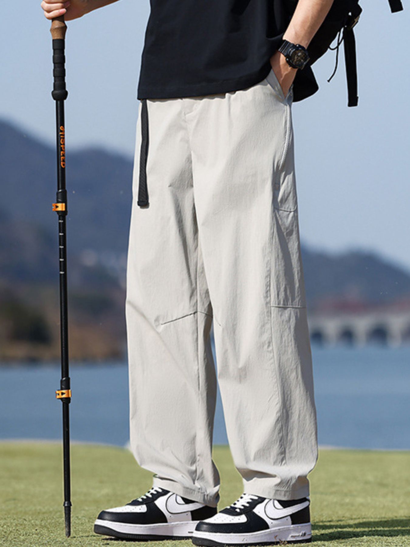 Men's Plus Size Casual Loose Fit Wide Leg Pants