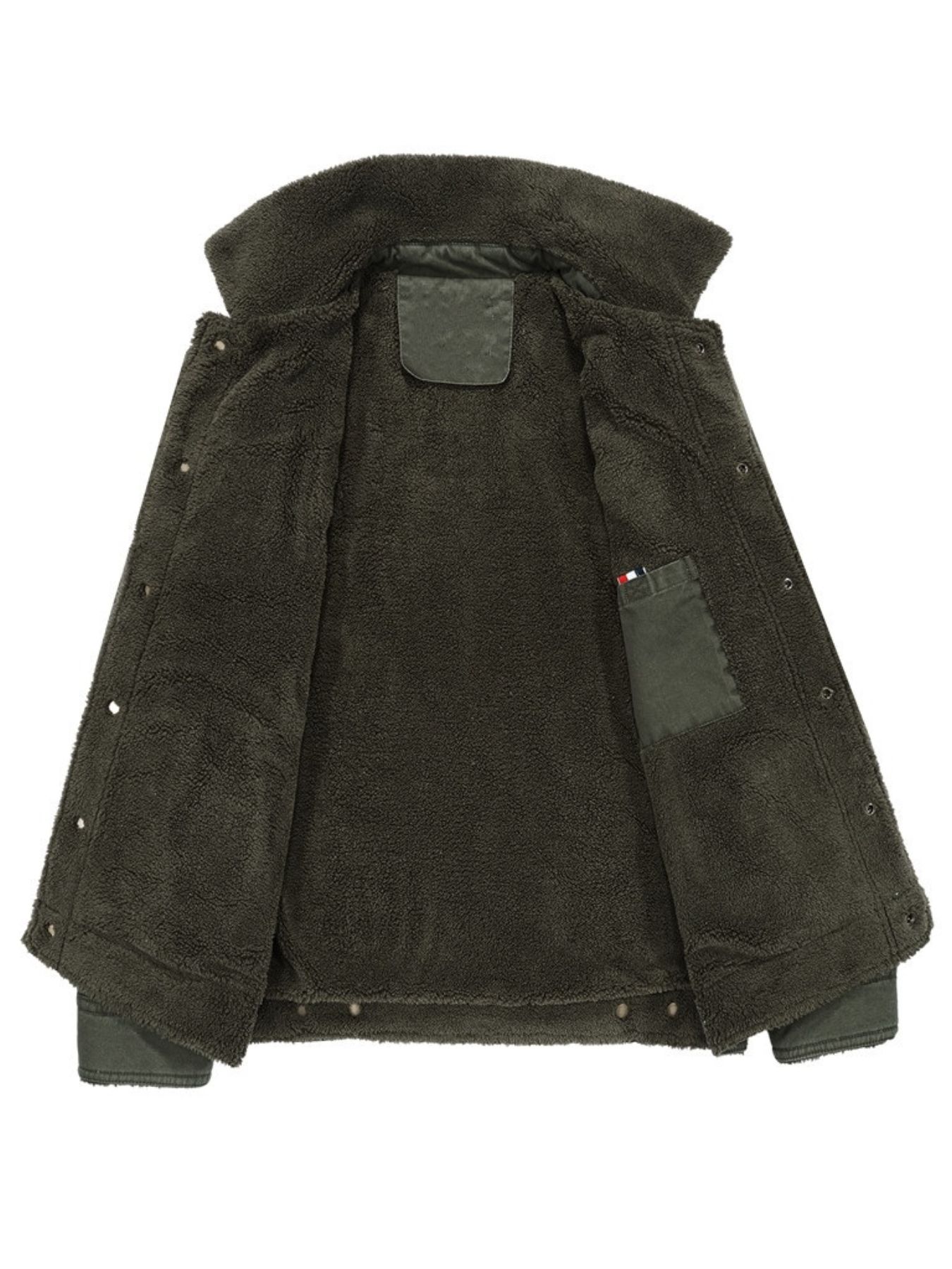 Men's Plus Size Solid Color Sherpa Lined Jacket