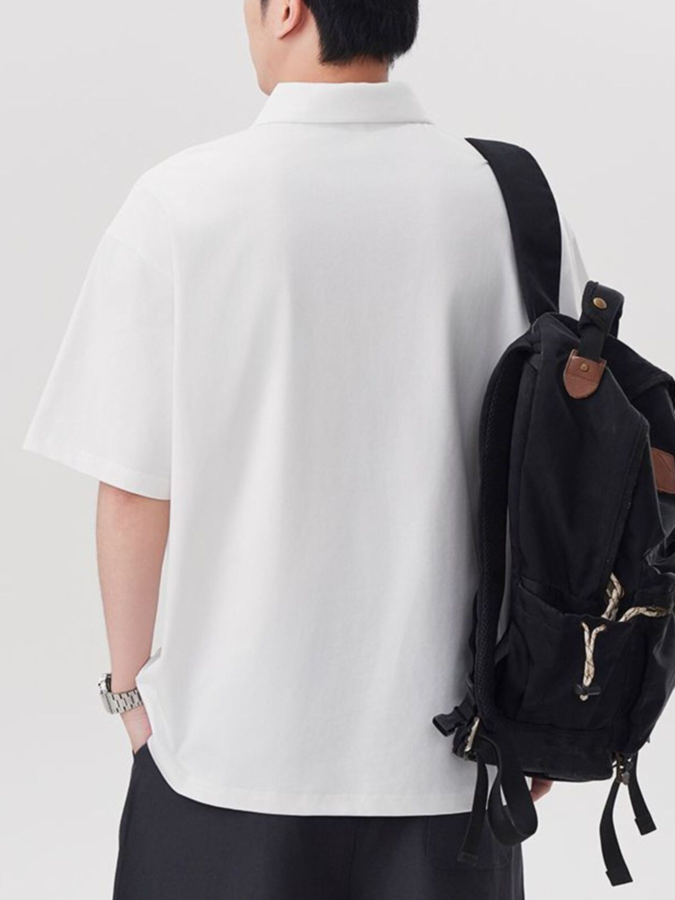 Men's Plus Size Button Detail Short Sleeve Polo