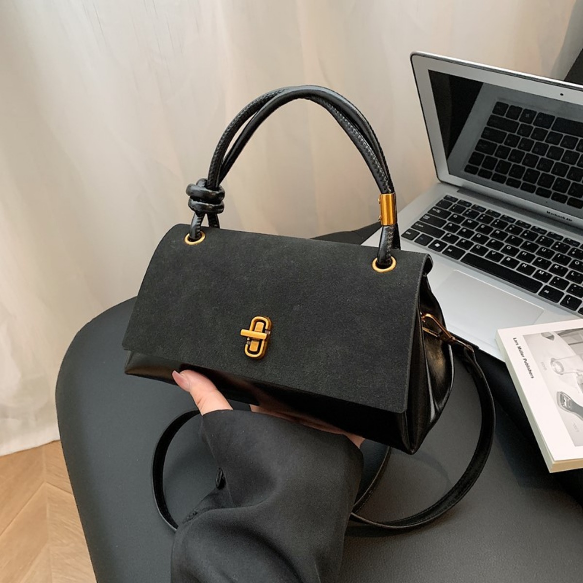 Flap Crossbody Bag with Top Handle