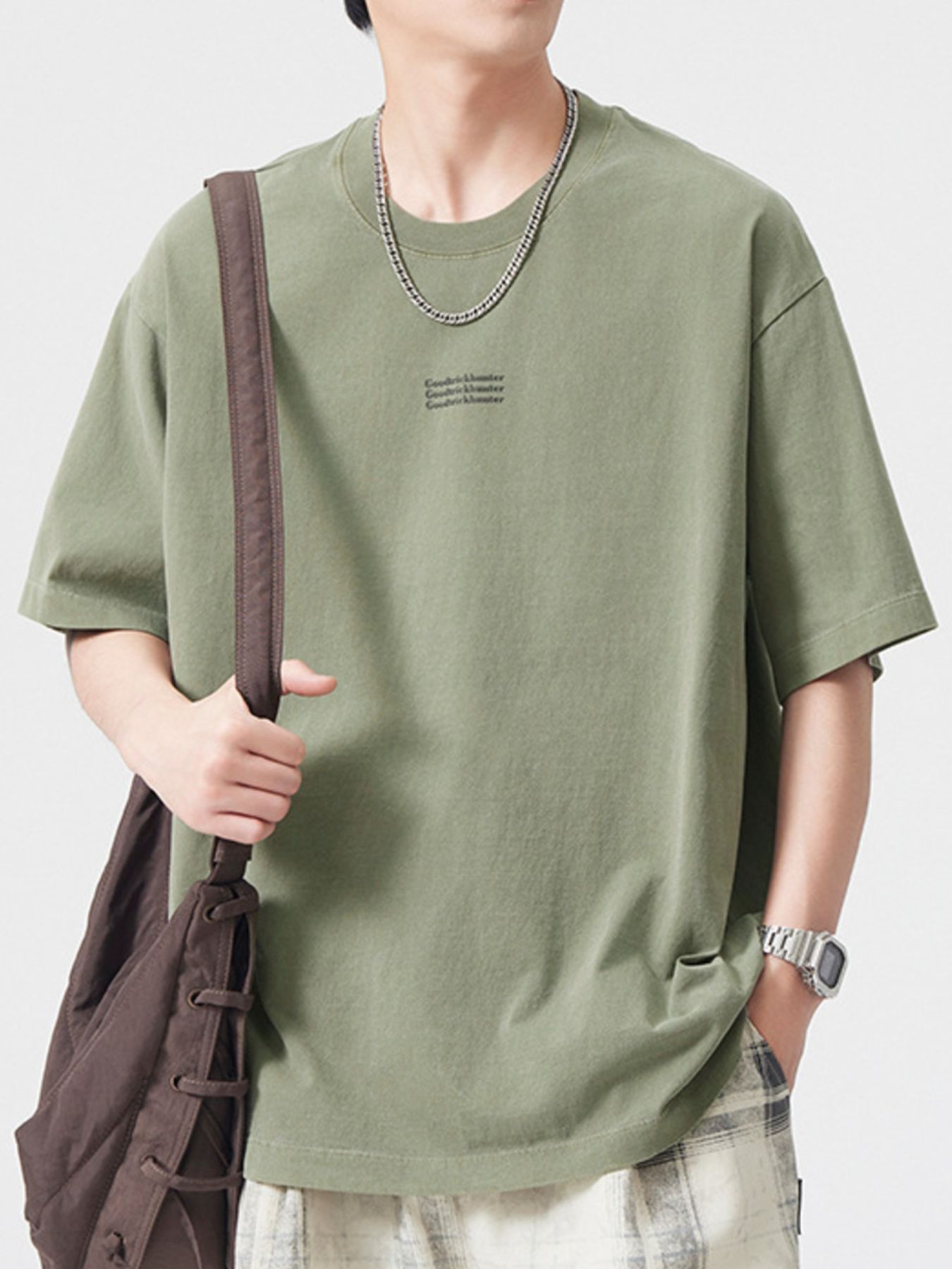 Men's Plus Size Round Neck Half Sleeve T-Shirt