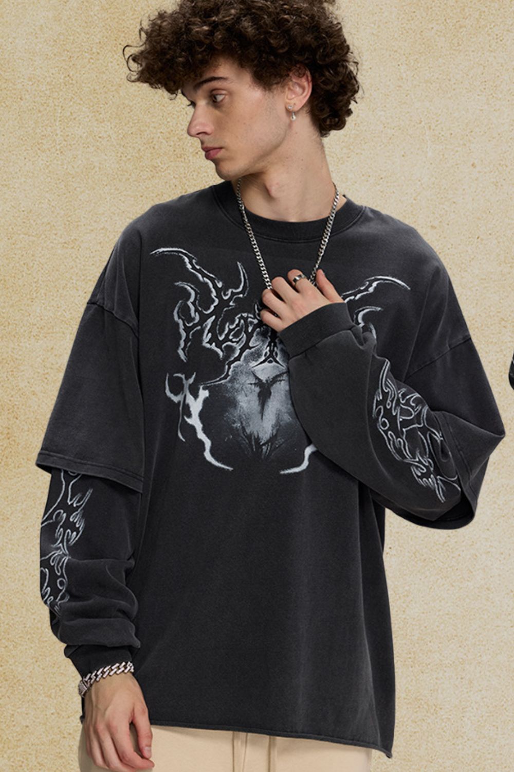 Men's Round Neck Graphic T-Shirt