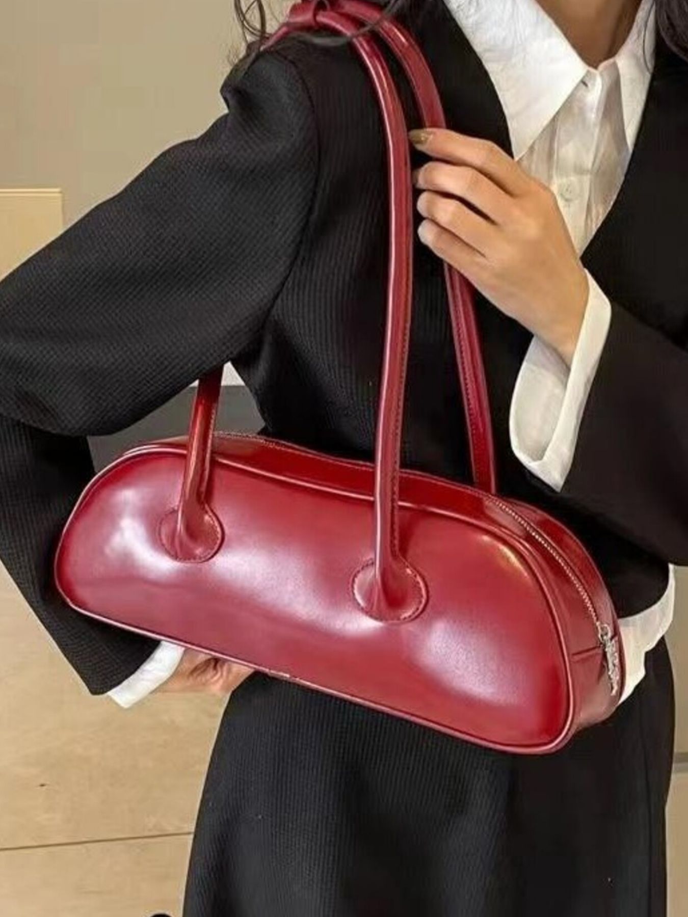 Retro Style Leather Shoulder Bag