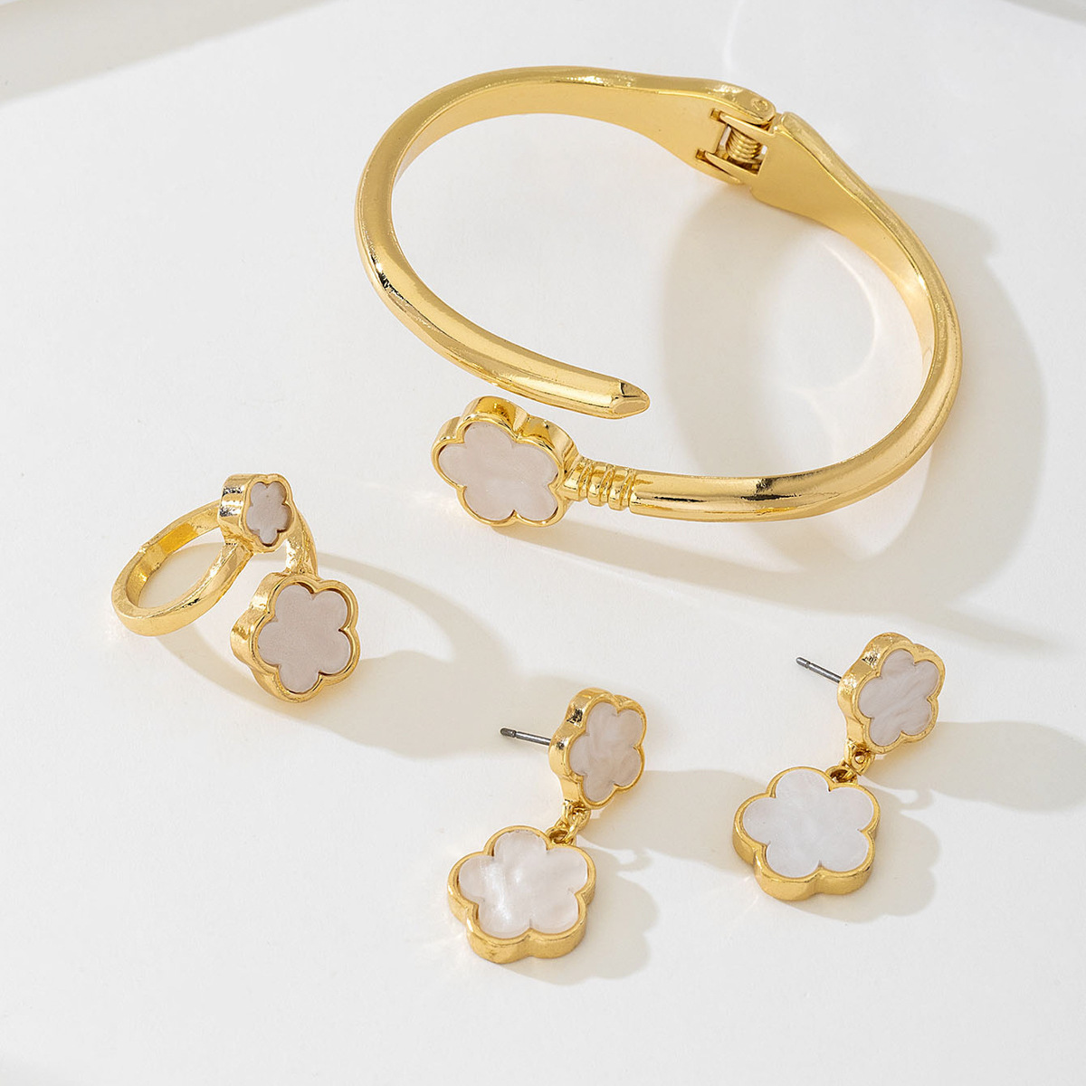 18K Gold-Plated Flower Jewelry Set