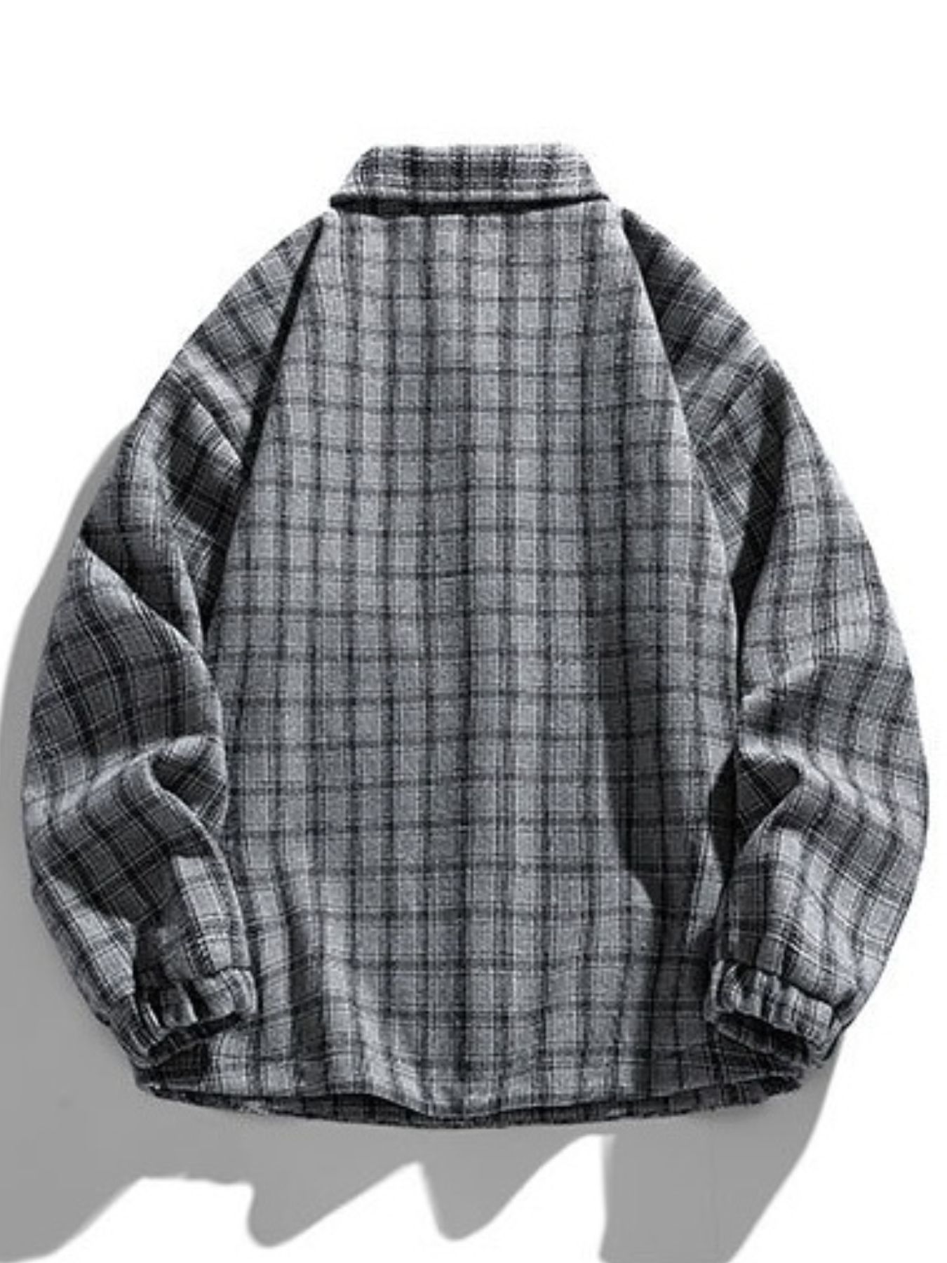 Men's Plus Size Casual Plaid Button-Up Jacket