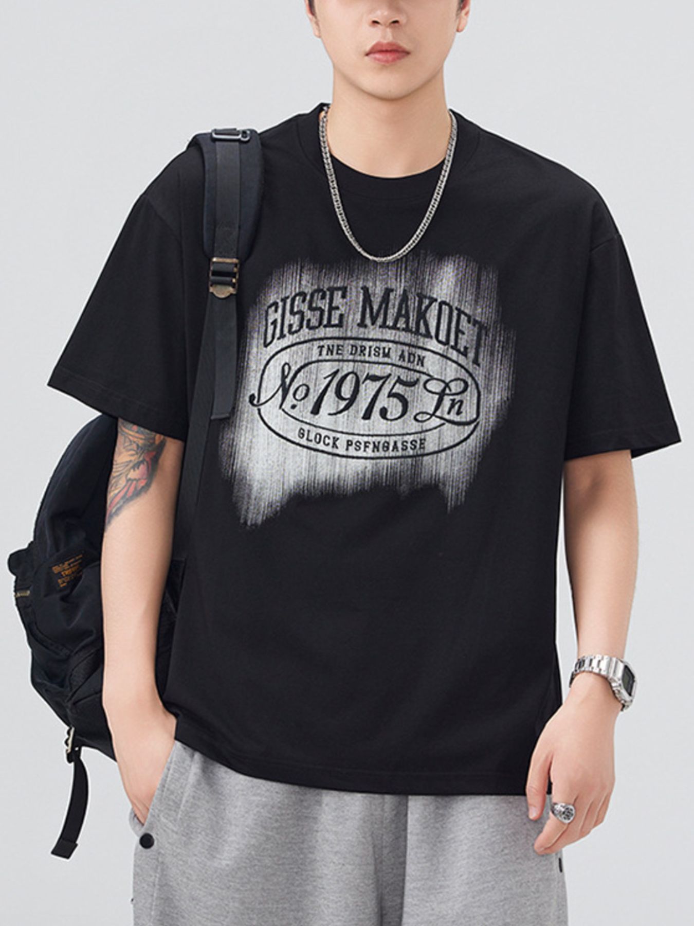 Men's Plus Size Graphic Round Neck Short Sleeve T-Shirt