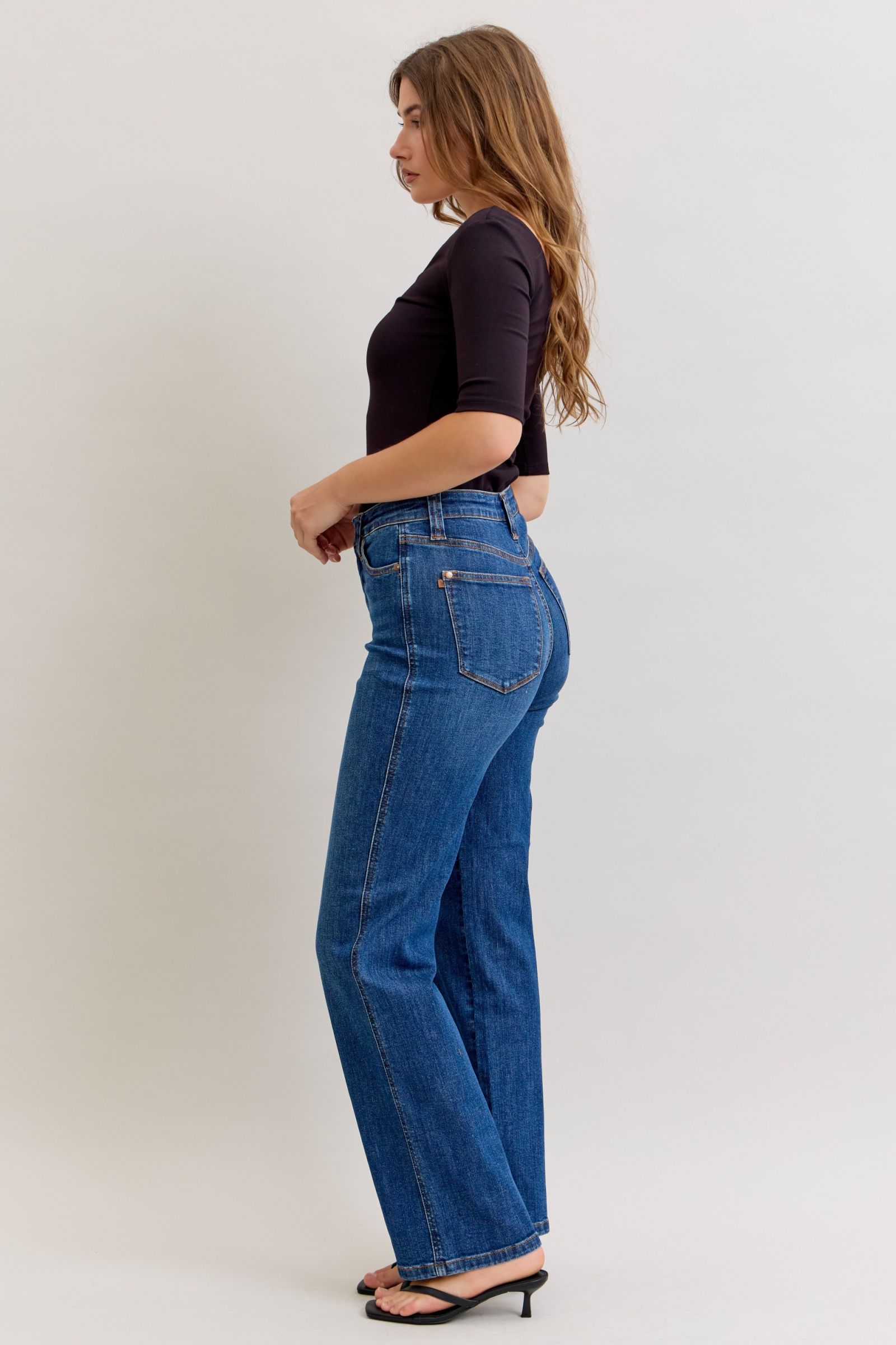 High Waist Tummy Control Straight Jeans