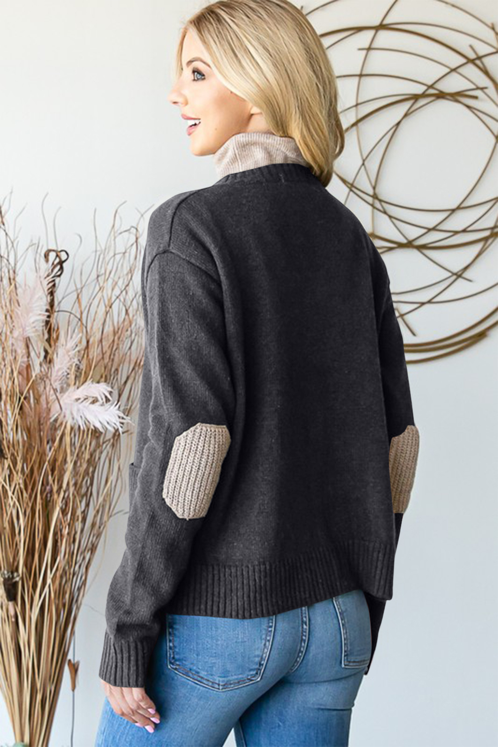 Full Size Long Sleeve V Neck Button Down Cardigan