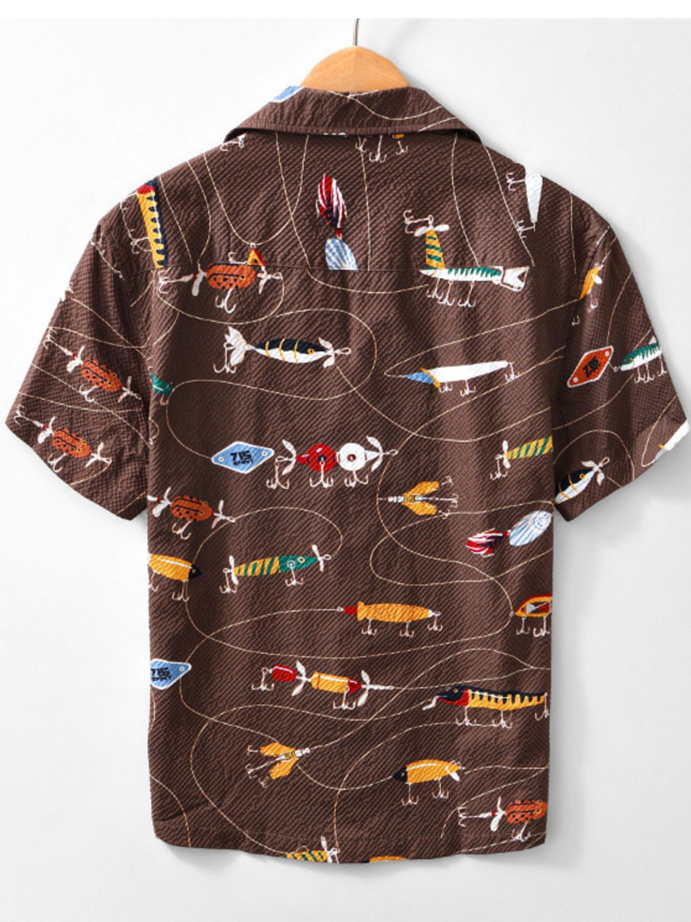 Men's Printed Button Up Short Sleeve Shirt