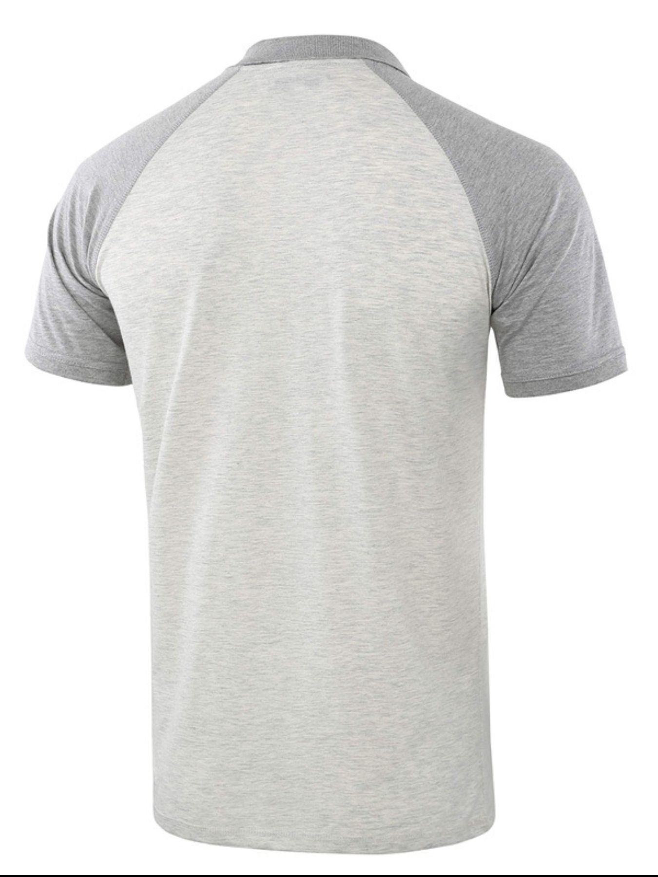 Men's Casual Raglan Sleeve Two-Tone Polo Shirt