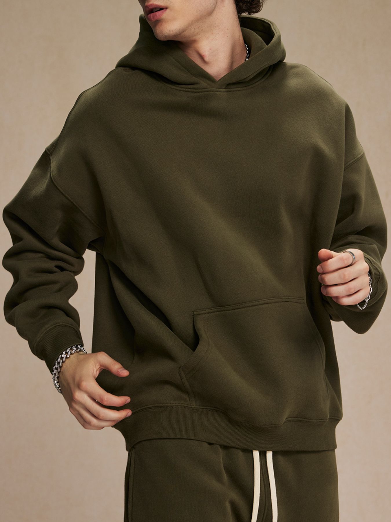 Men's Oversized Pocketed Long Sleeve Hoodie