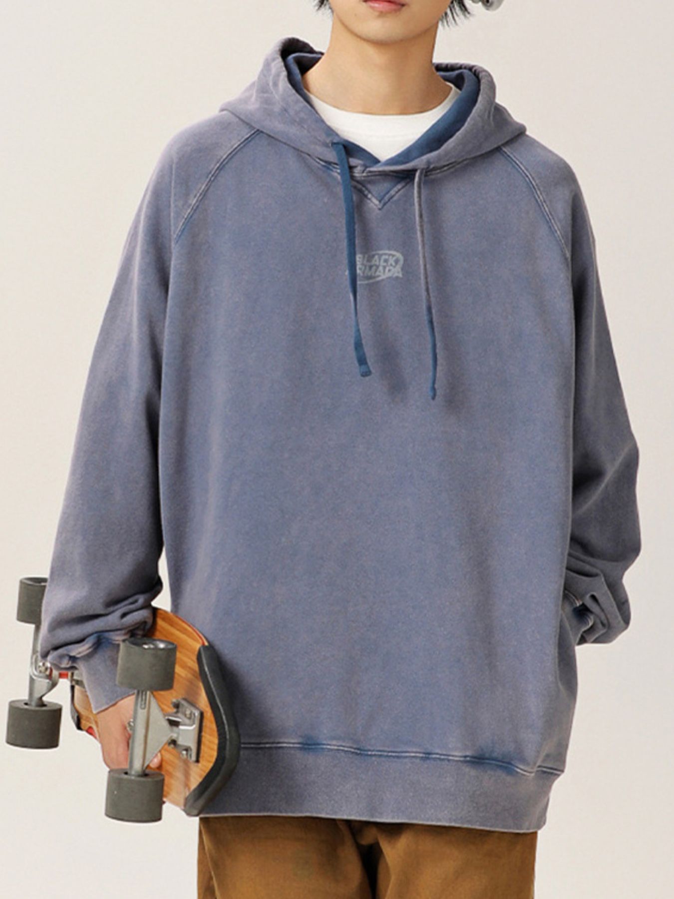 Men's Drawstring Raglan Sleeve Hoodie