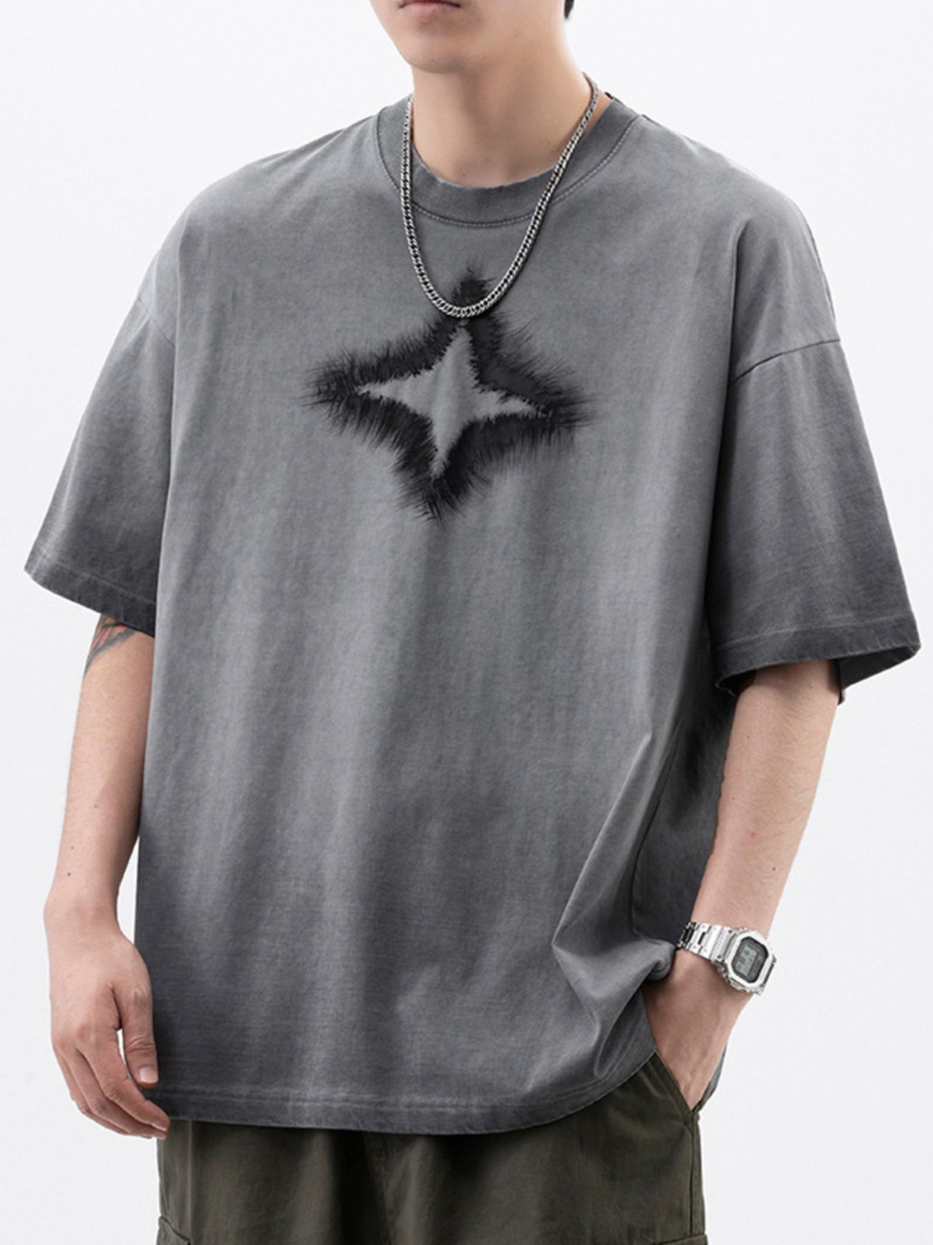 Men's Plus Size Round Neck Short Sleeve T-Shirt