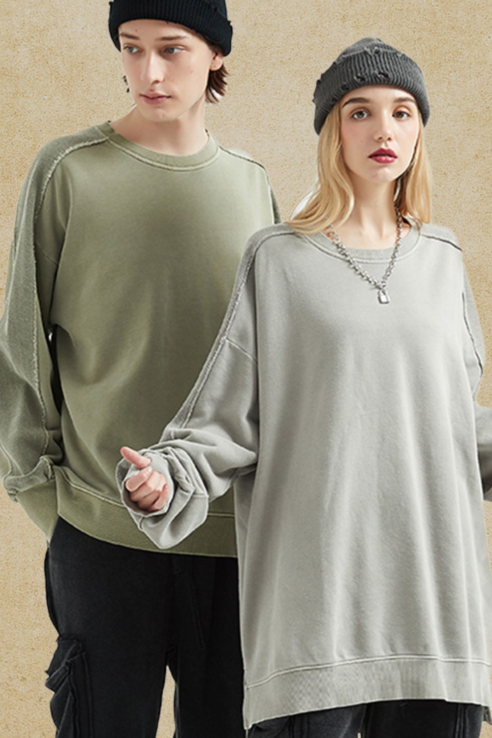 Men's Side Slit Round Neck Long Sleeve Sweatshirt
