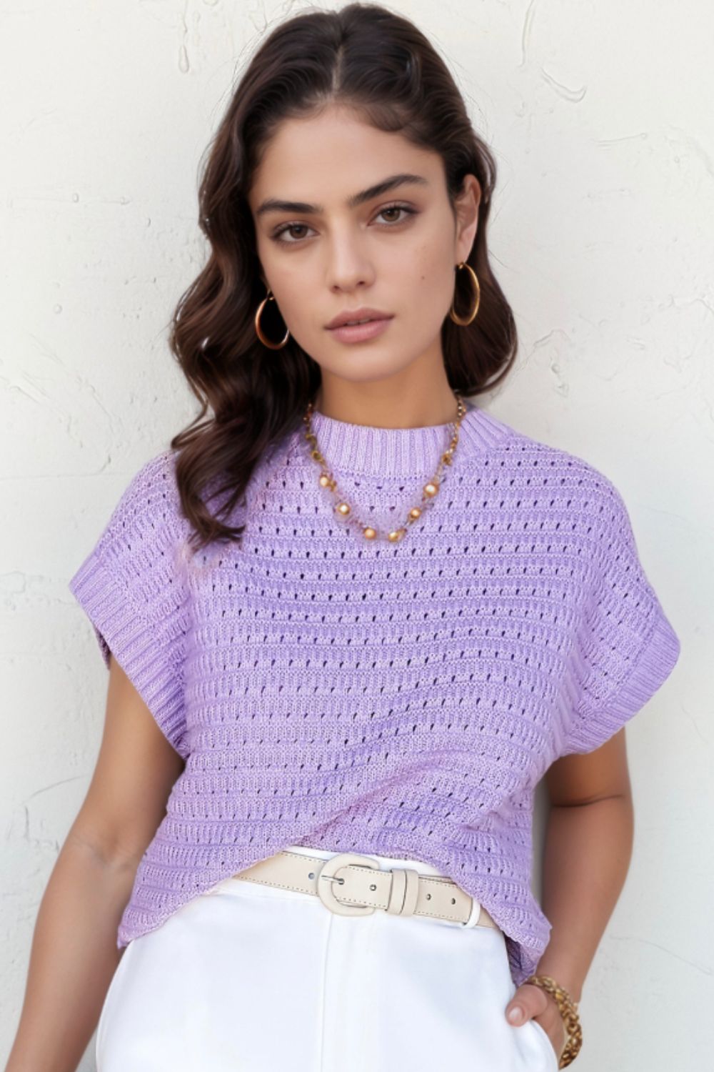 Short Sleeve Knit Sweater Top