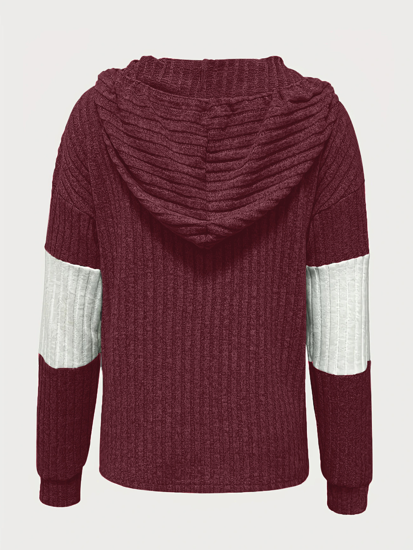 Color Block Drawstring Long Sleeve Hoodie