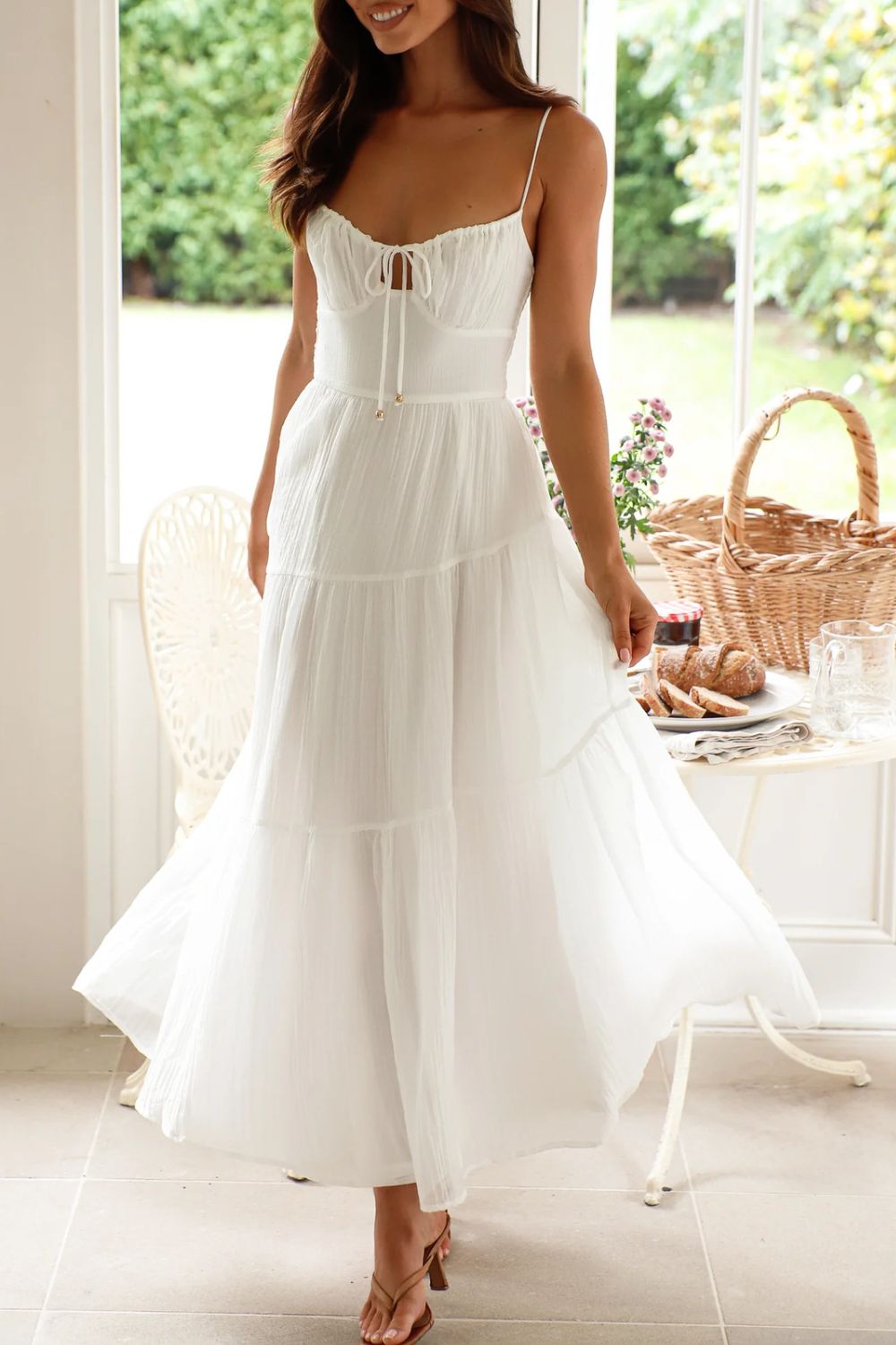 Ruched Smocked Back Cami Dress