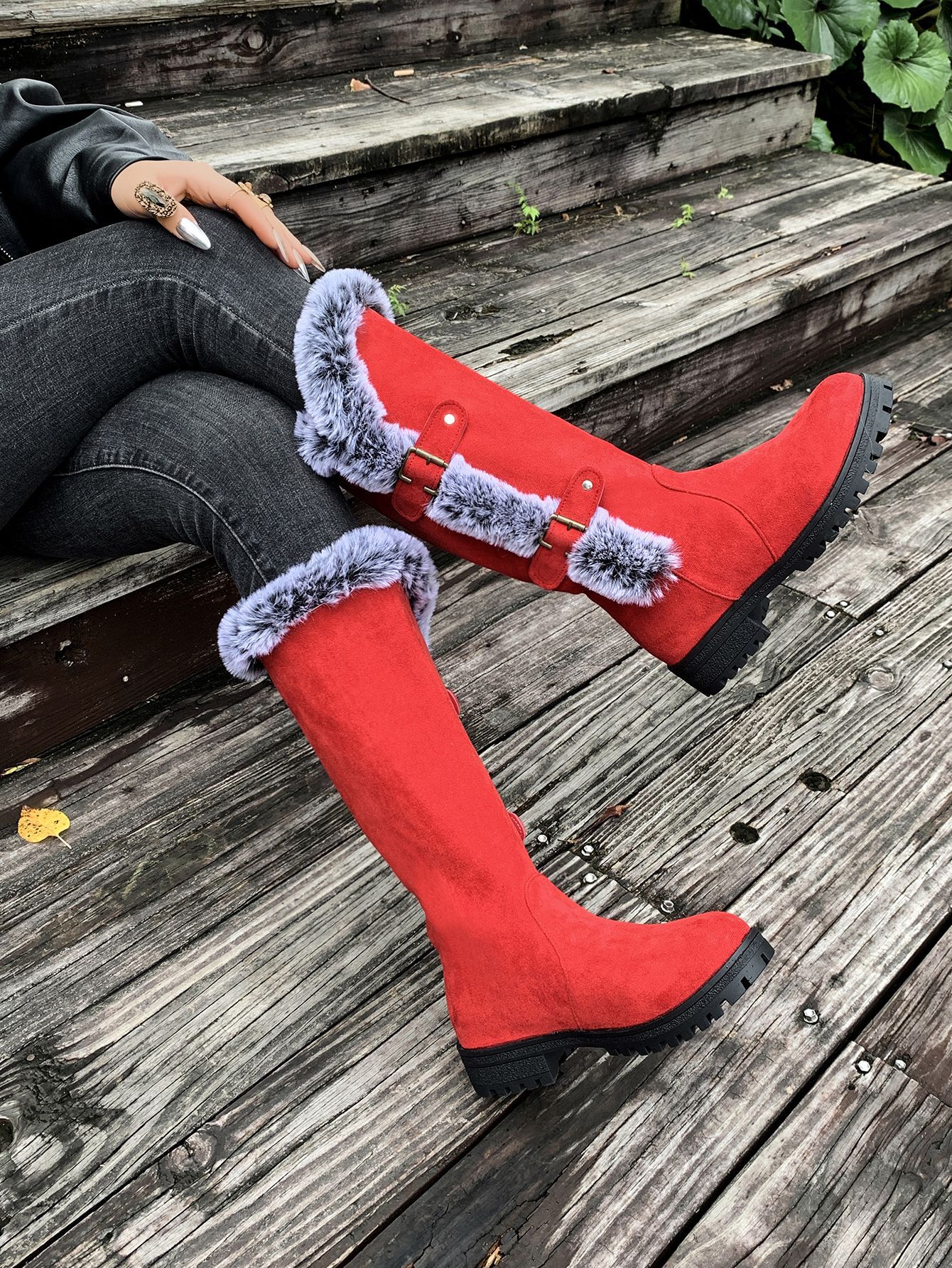 Round Toe Block Heels Boots