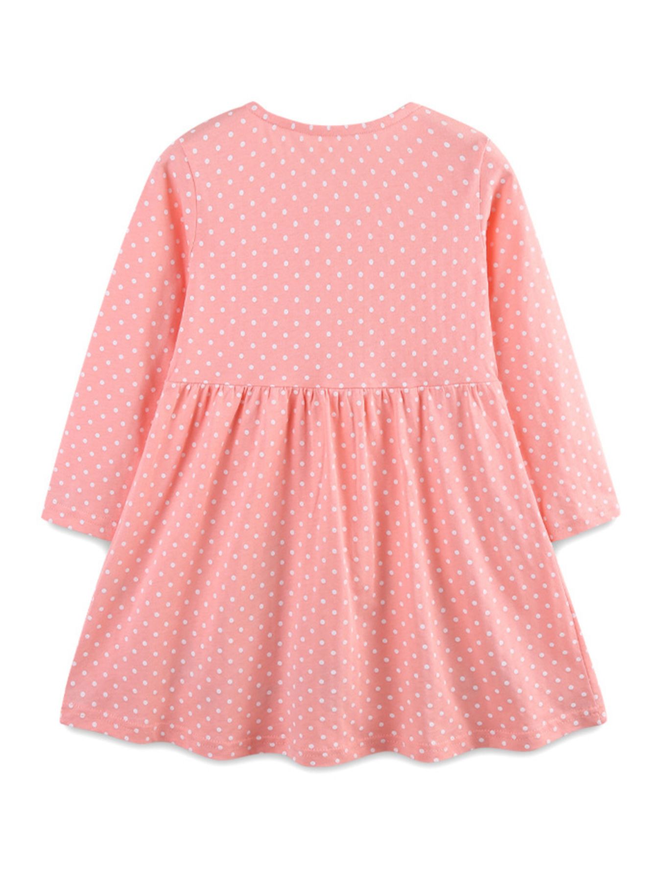 Children's Polka Dot Bunny Long Sleeve Dress 5