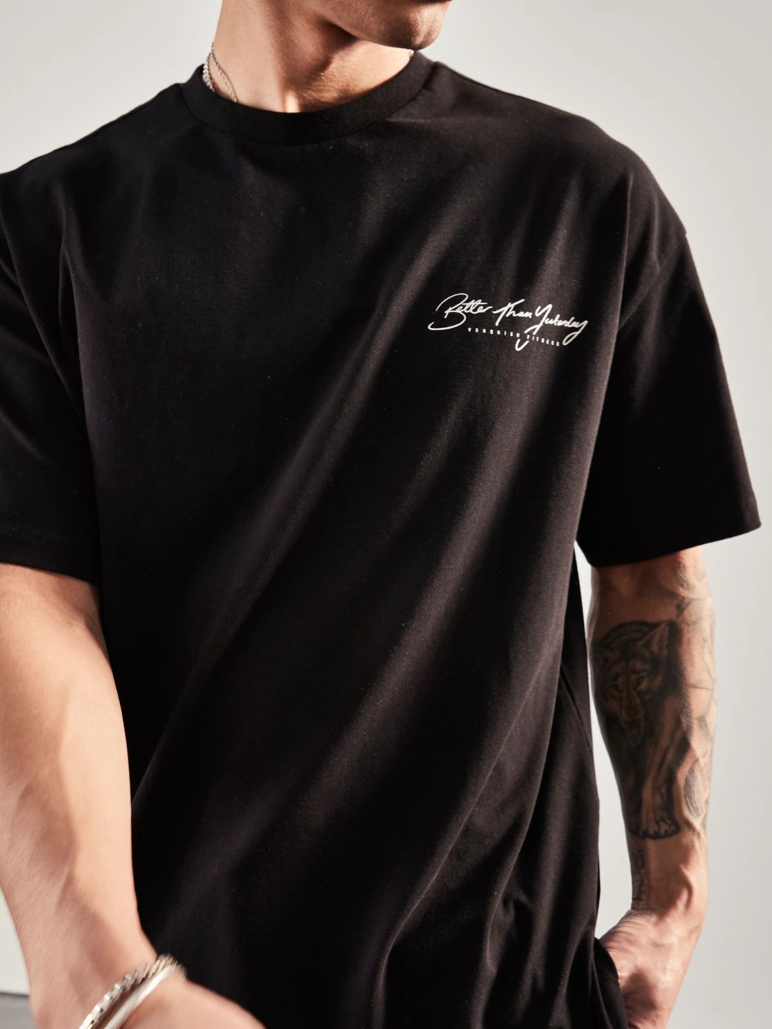 Men's Plus Size Letter Graphic Round Neck Half Sleeve T-Shirt