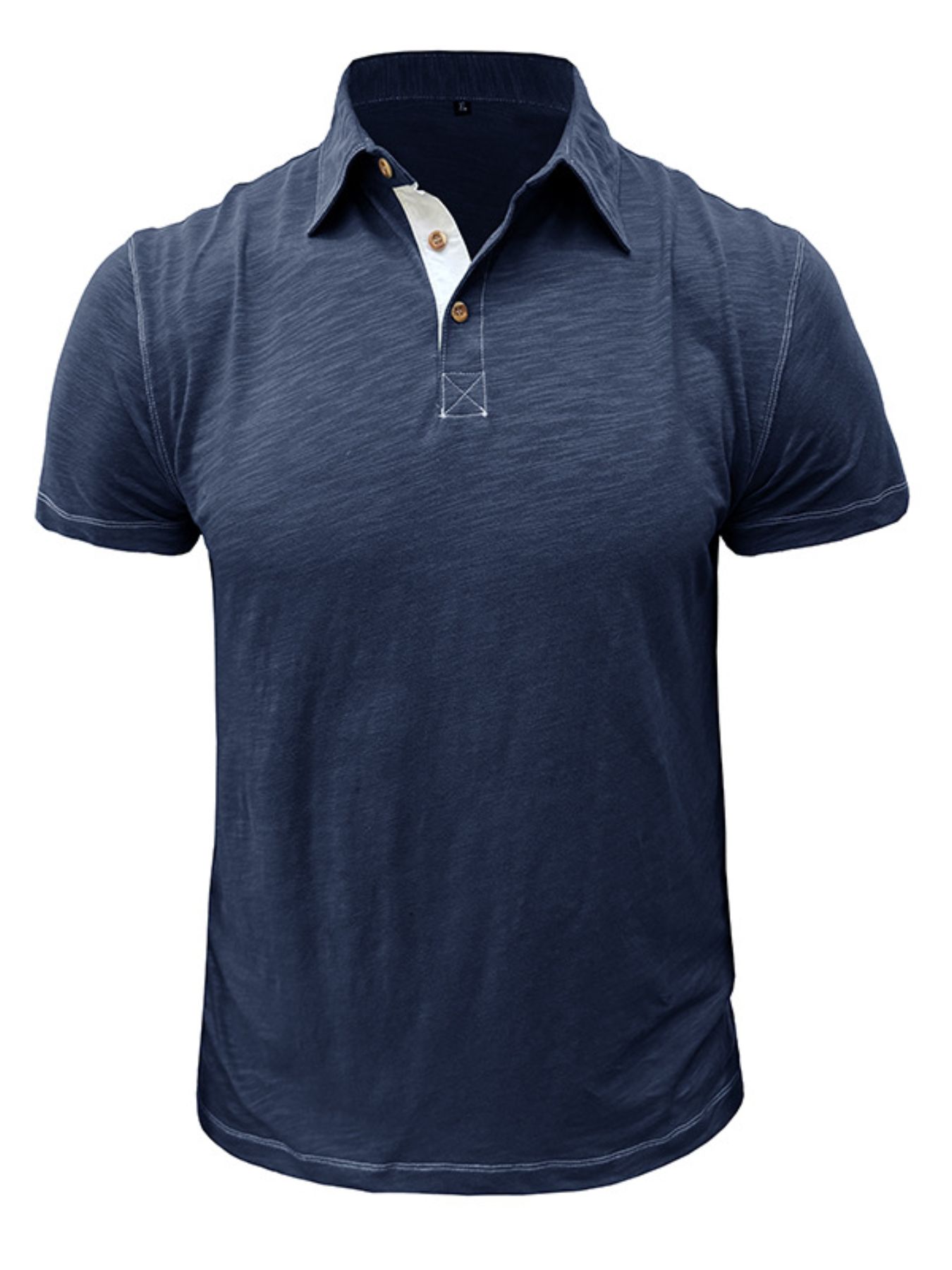 Men's Classic Heathered Polo Shirt with Contrast Buttons