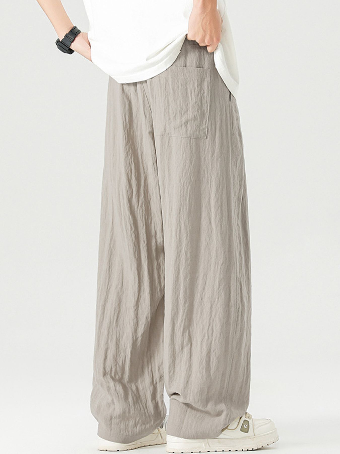 Men's Full Size Lightweight Wide Leg Pants Plus Size