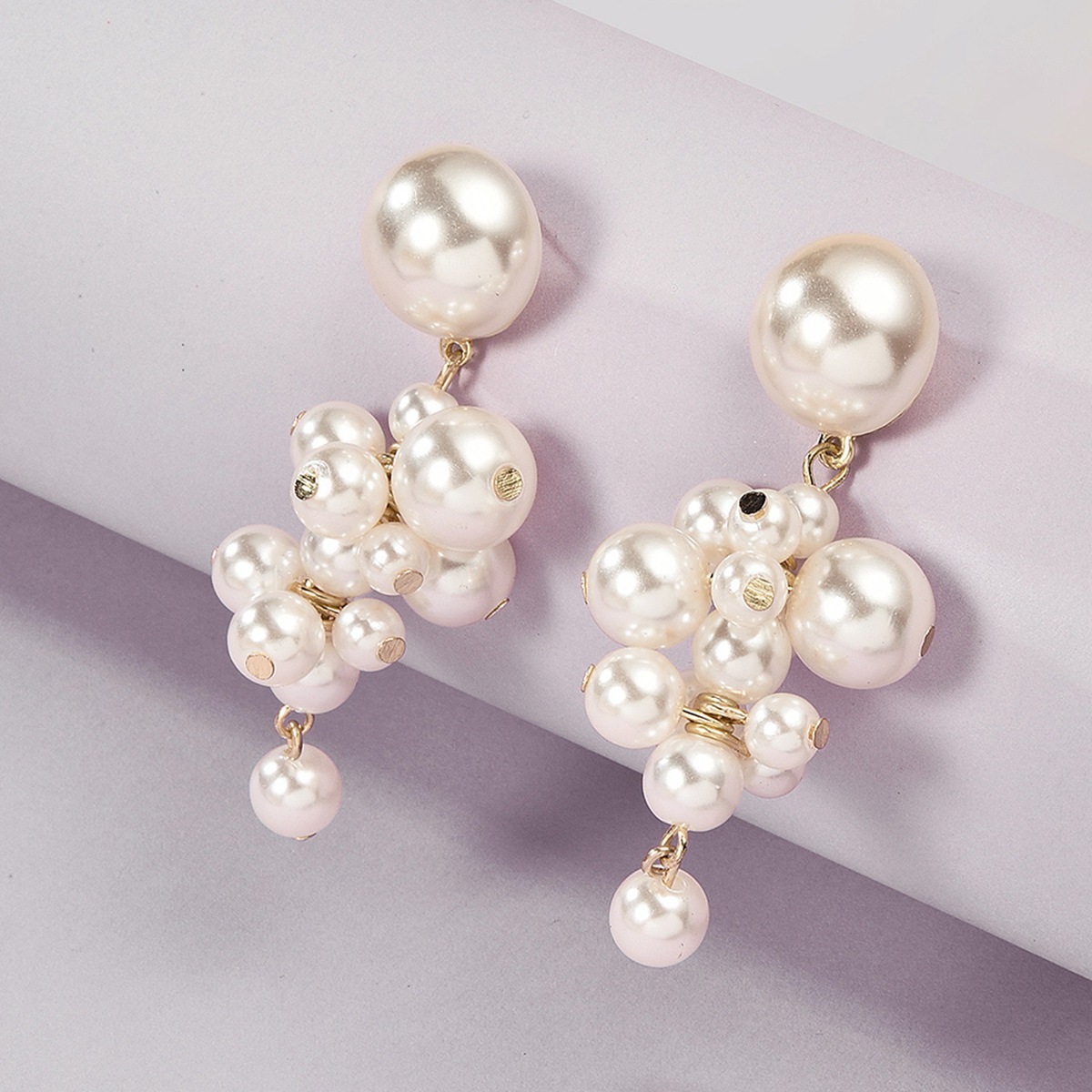Pearl Cluster Dangle Earrings