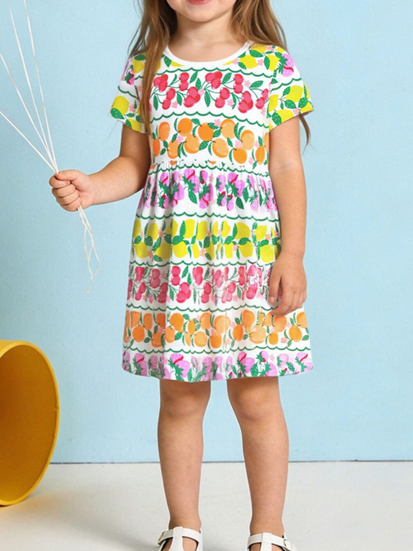 Children's Fruit Print Tiered Dress 1