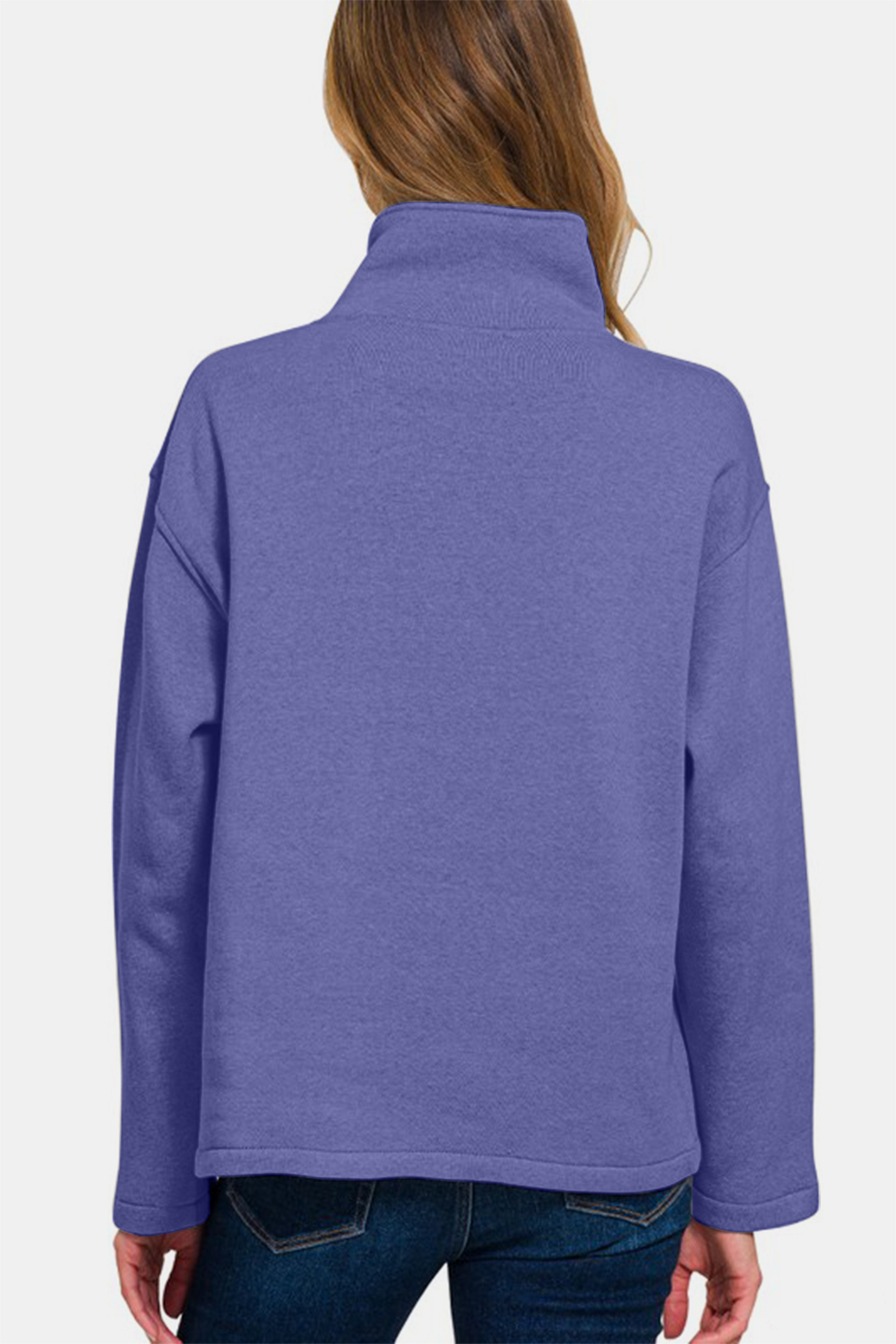 Turtleneck Half Snap Fleece Sweatshirt