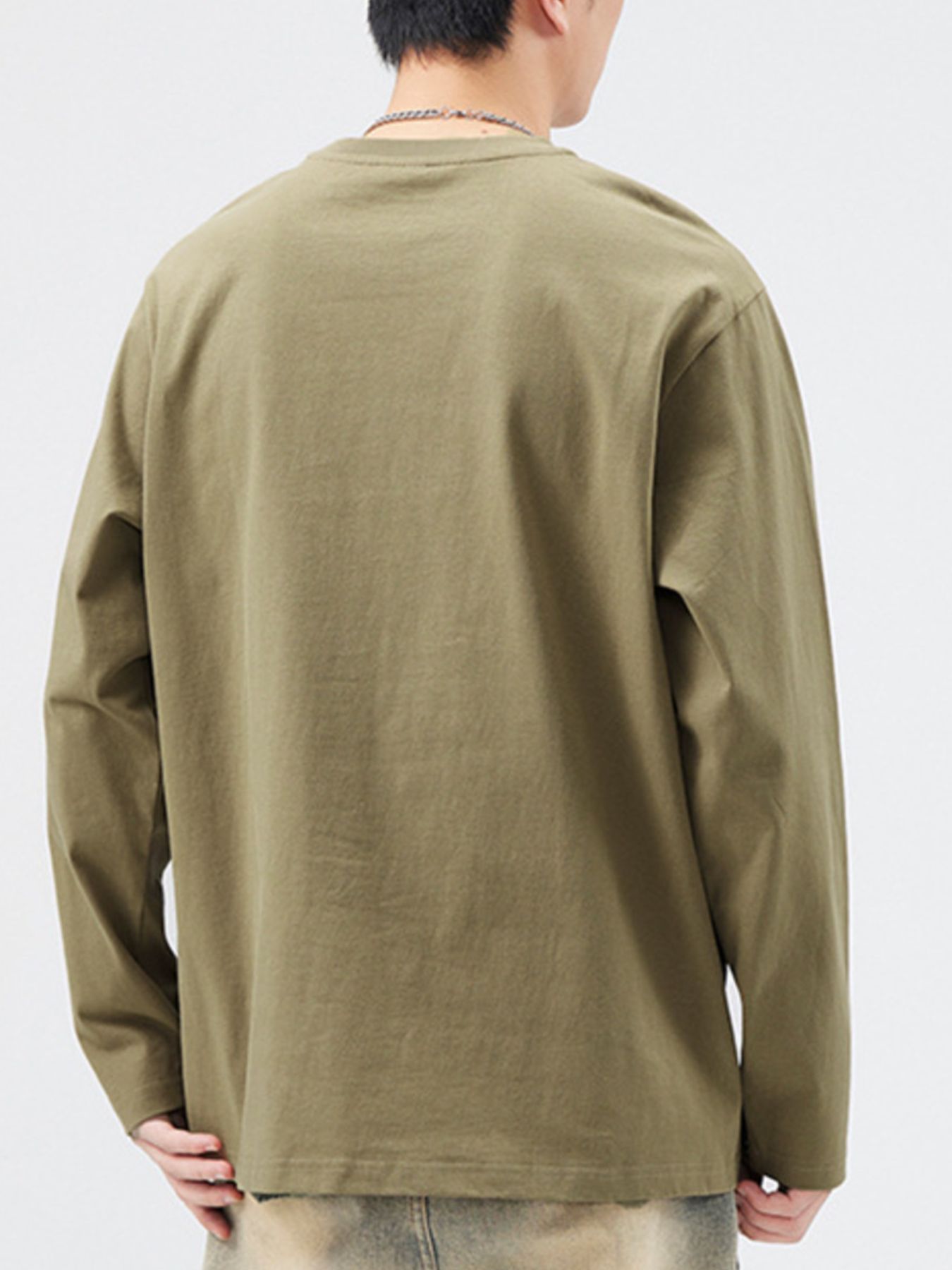 Men's Plus Size Round Neck Long Sleeve T-Shirt