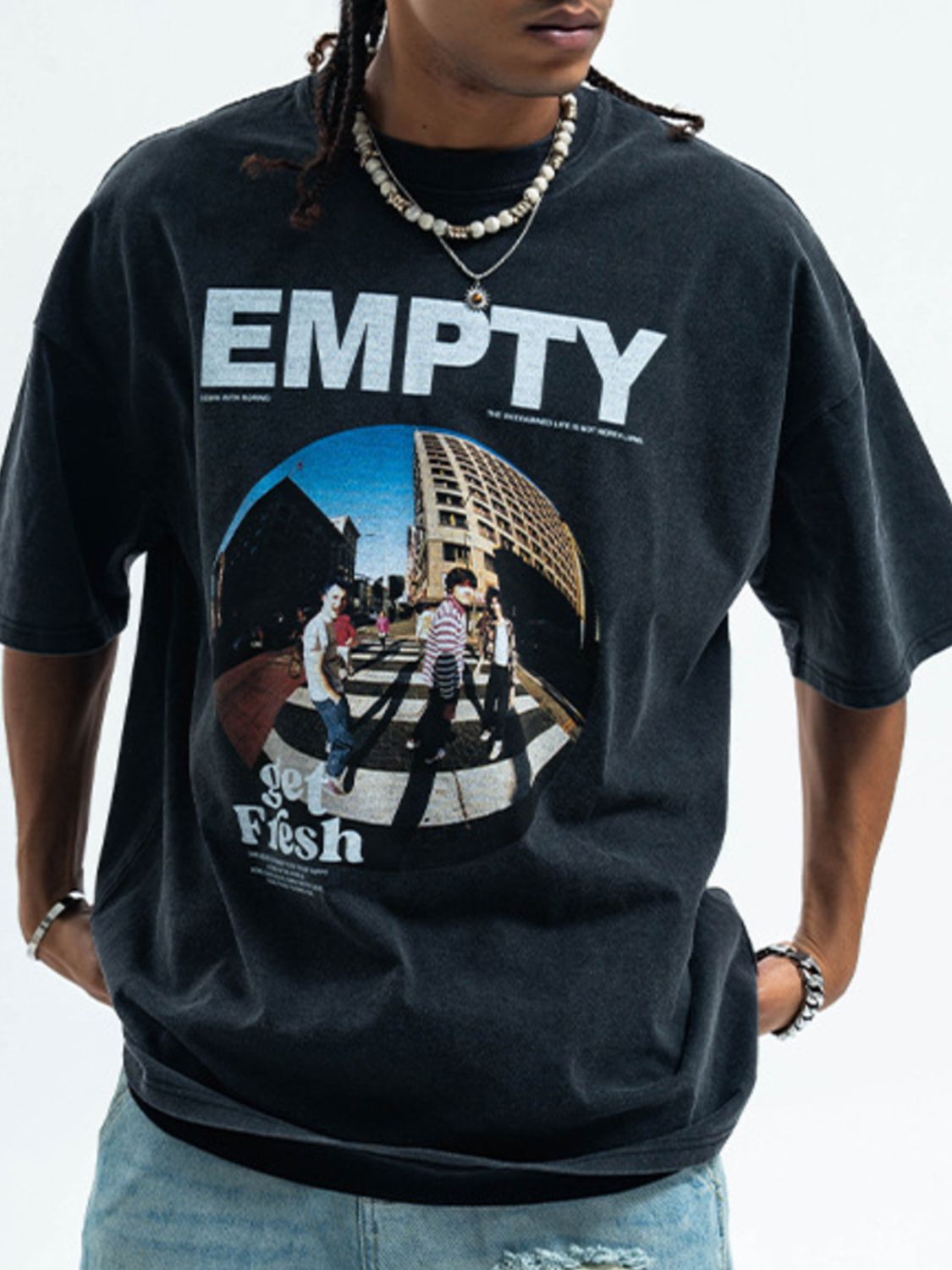 Men's Graphic Round Neck Short Sleeve T-Shirt