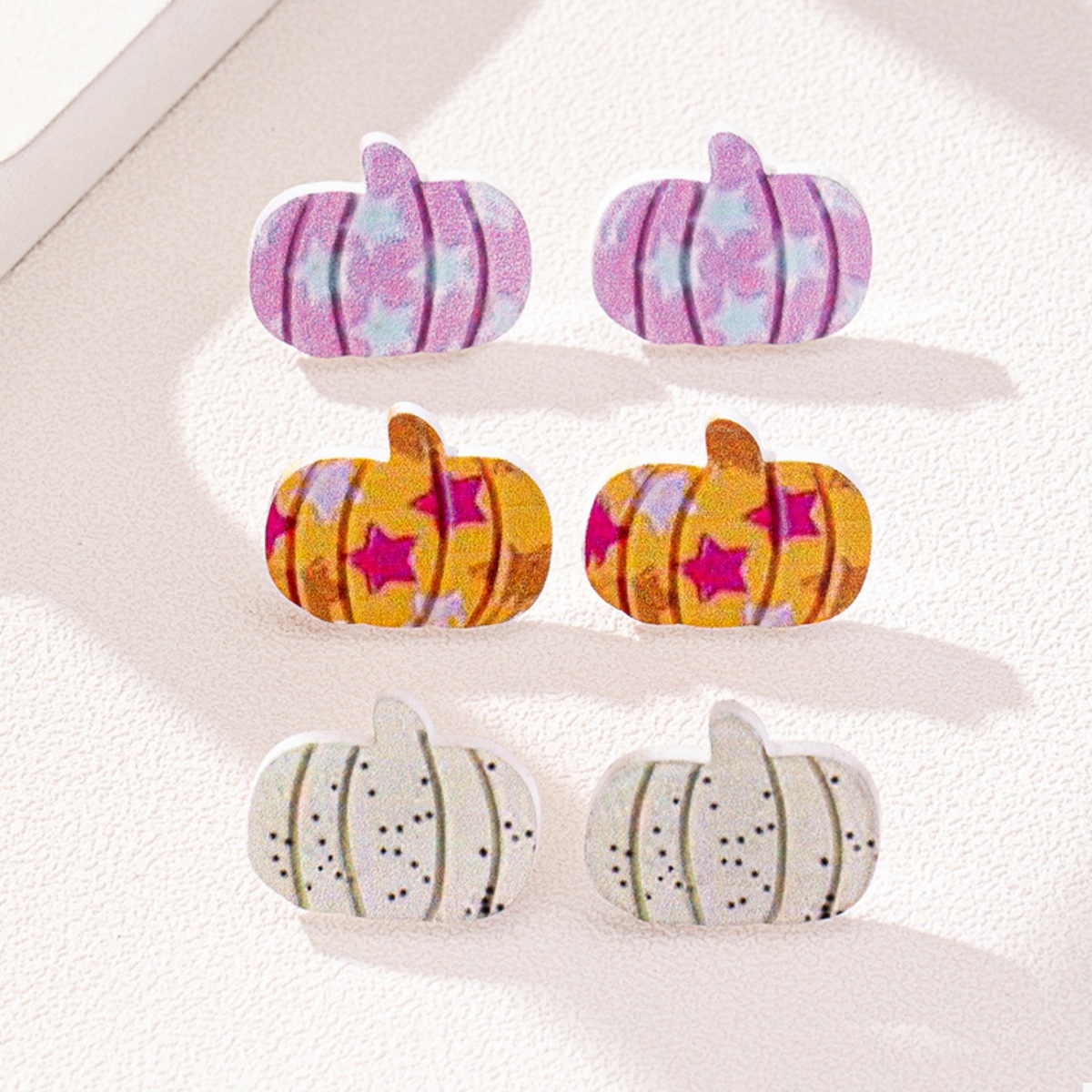 3 Piece Halloween Pumpkin Stud Earrings