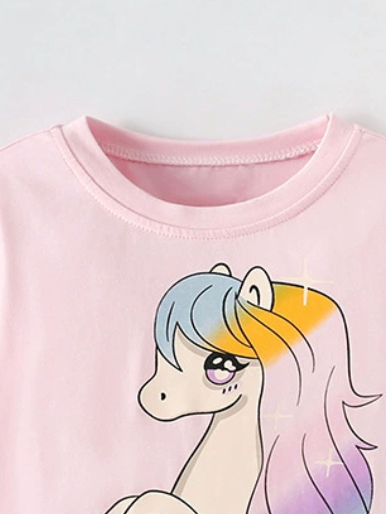 Children's Cute Unicorn Graphic Short Sleeve T-Shirt