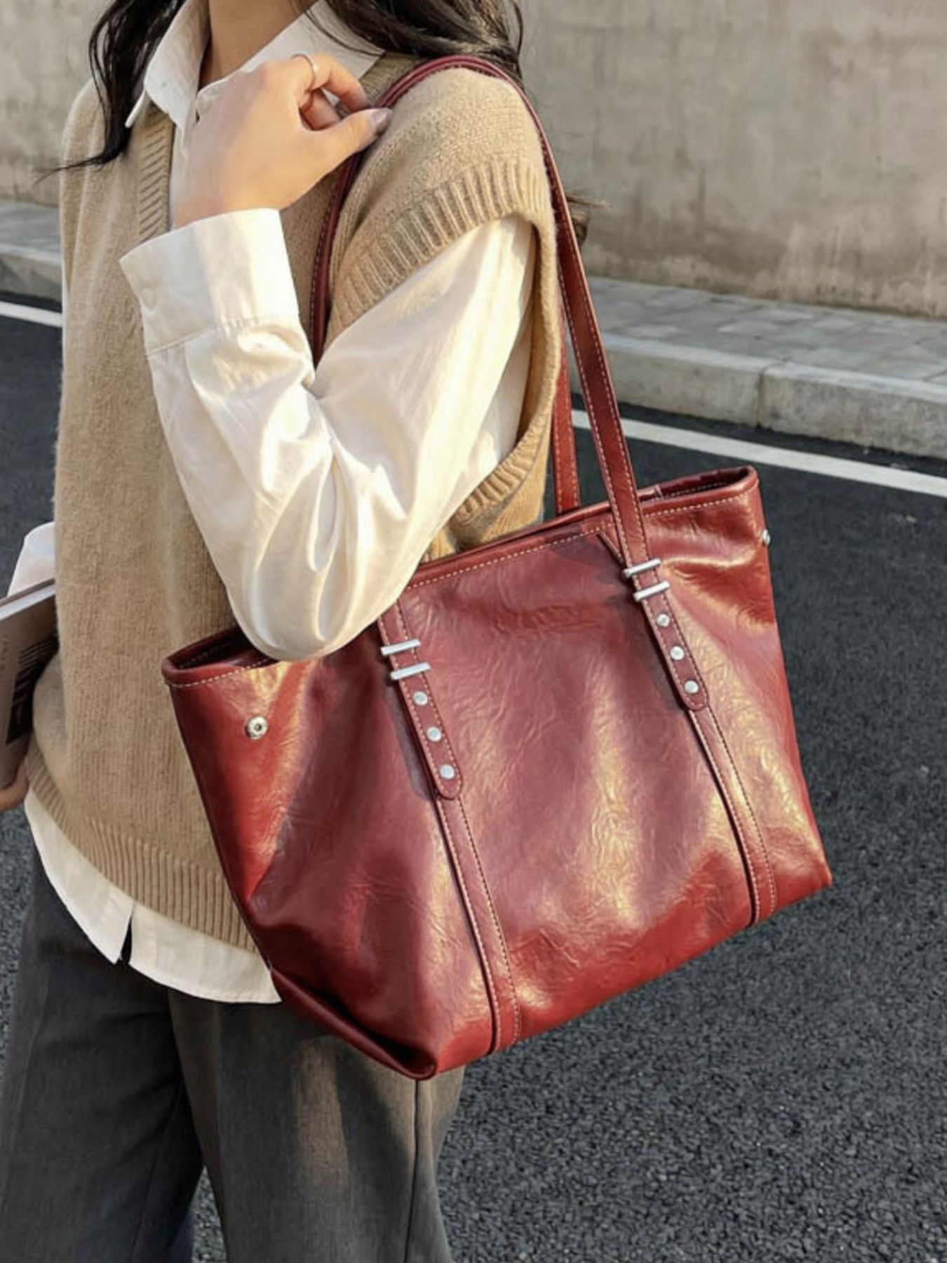 Vintage Style Large Capacity Tote Bag