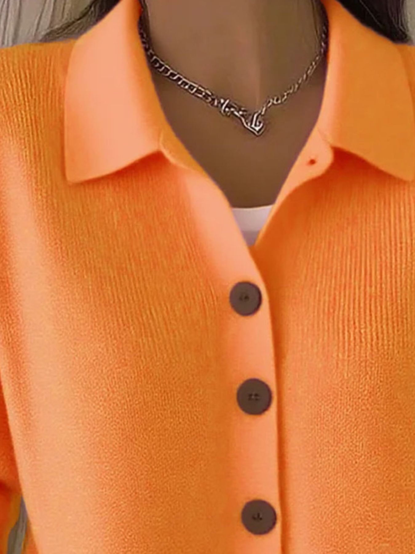 Full Size Button-Down Knit Cardigan Plus Size