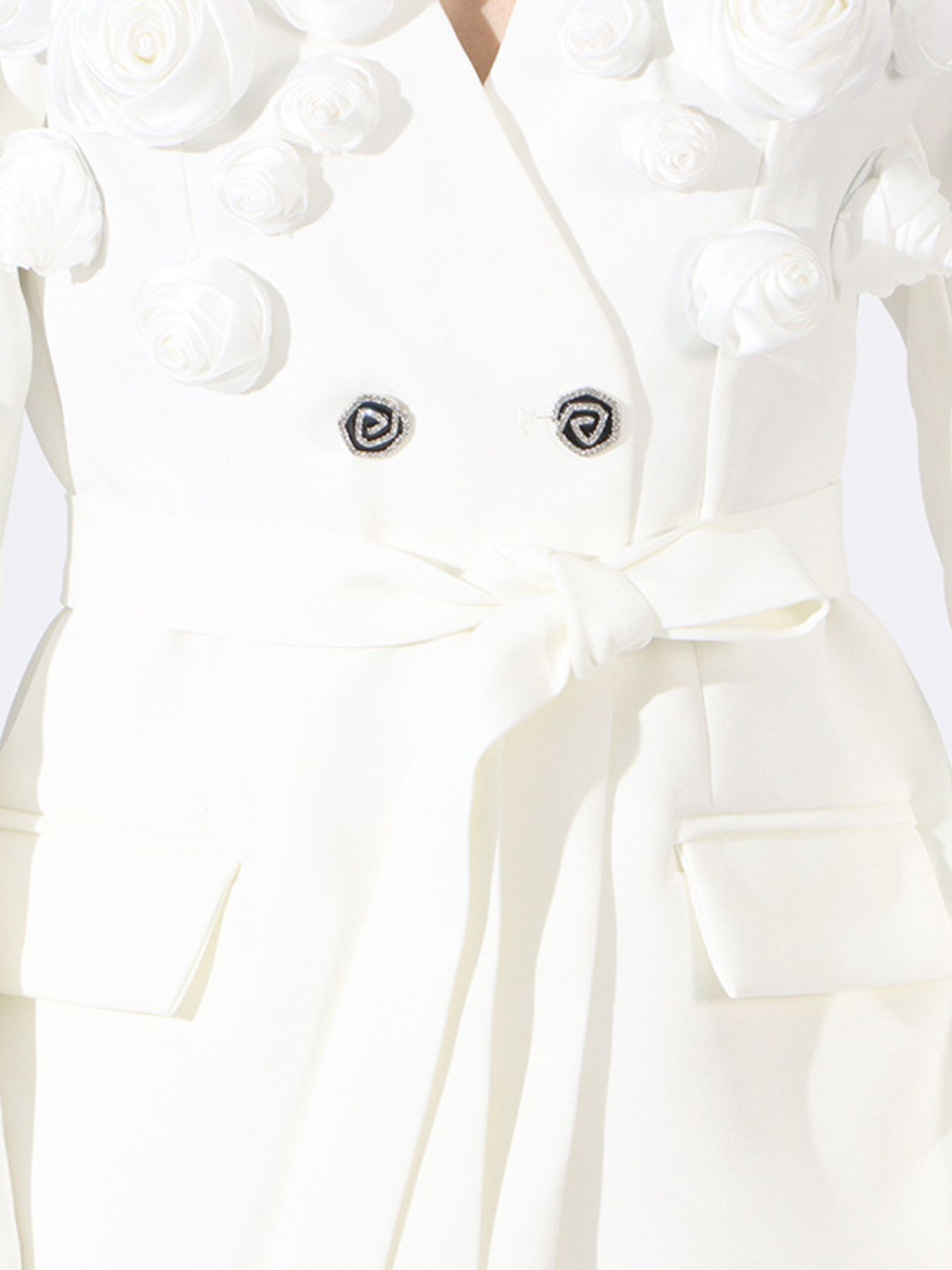 Flower Long Sleeve Blazer and Pants Set