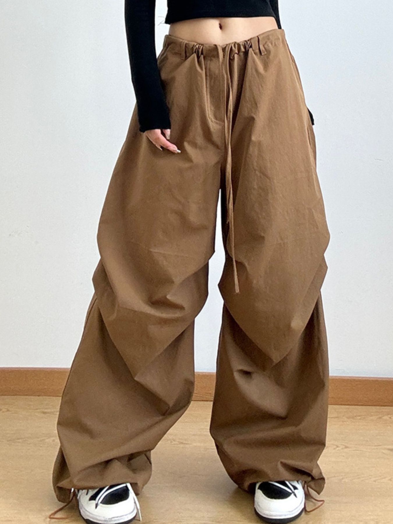 Wide Leg Casual Drawstring Pants