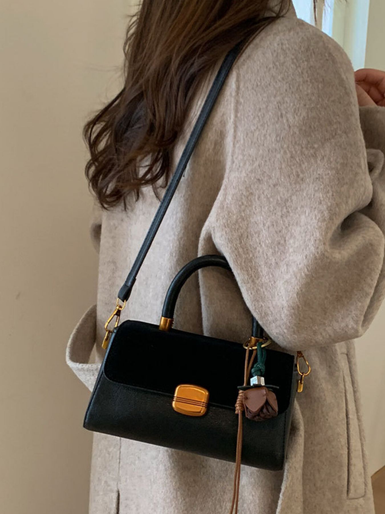 Flap Crossbody Bag with Charm