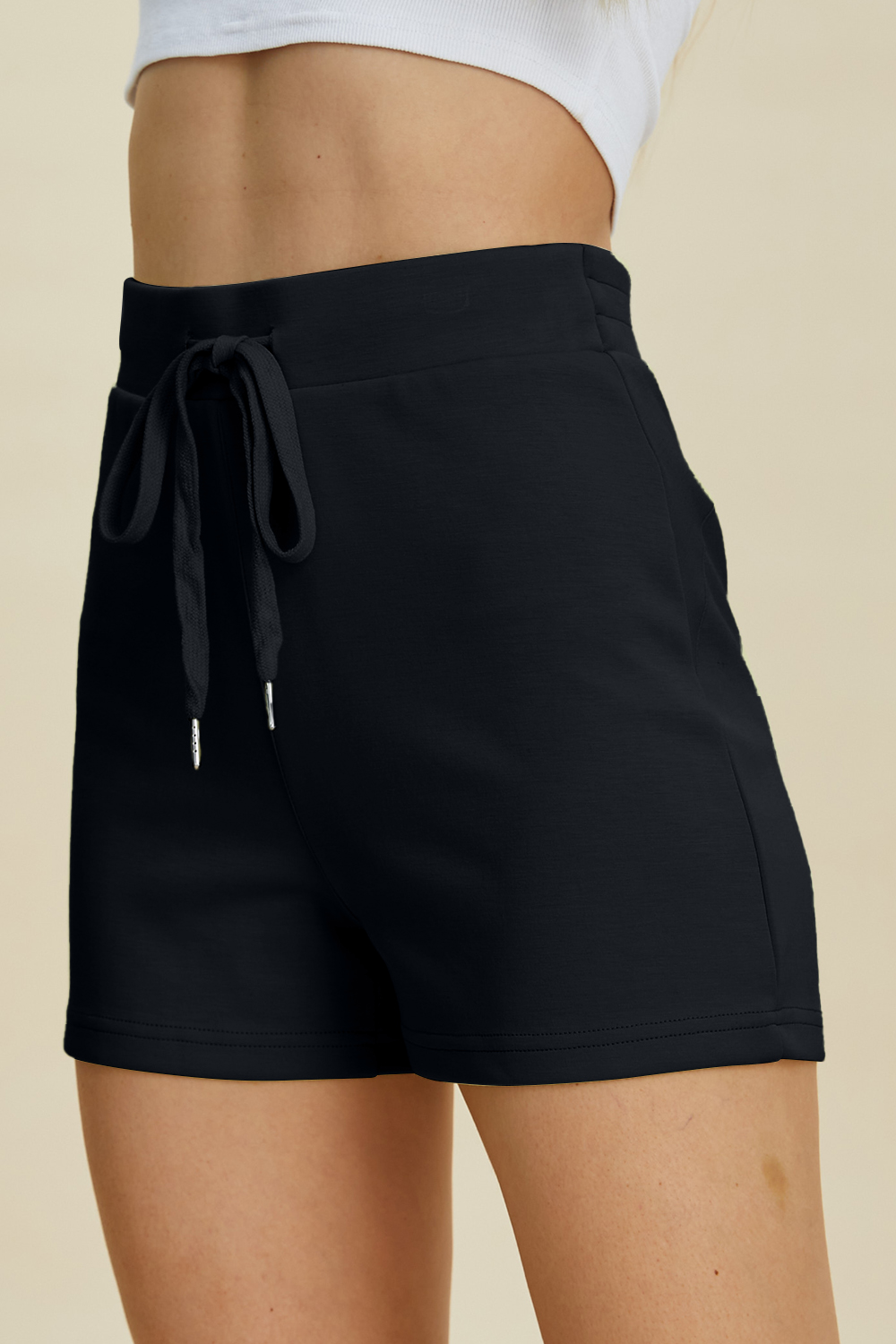 Full Size Air Scuba Drawstring High Waist Shorts
