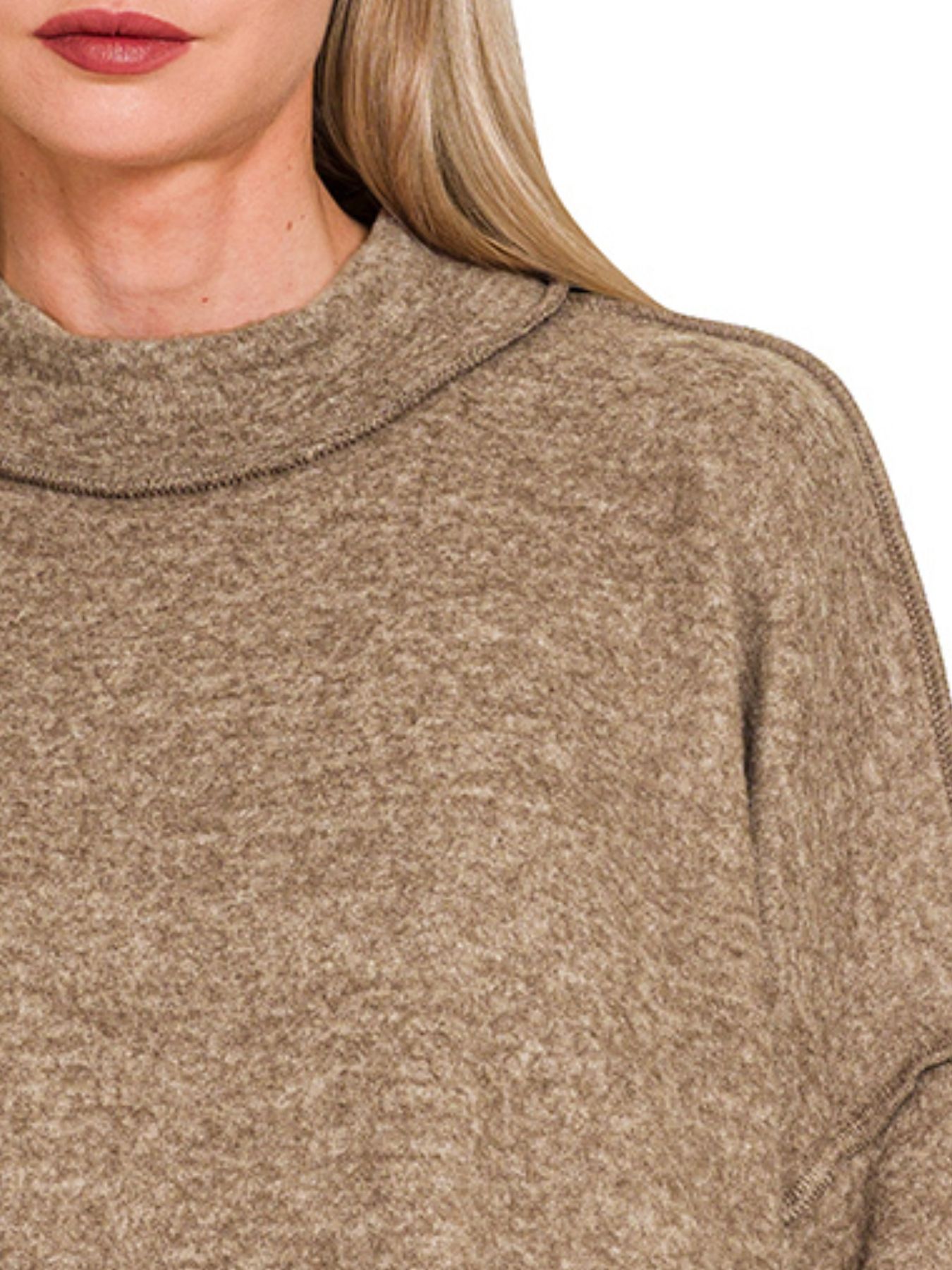 Brushed Melange Hacci Cropped Sweater