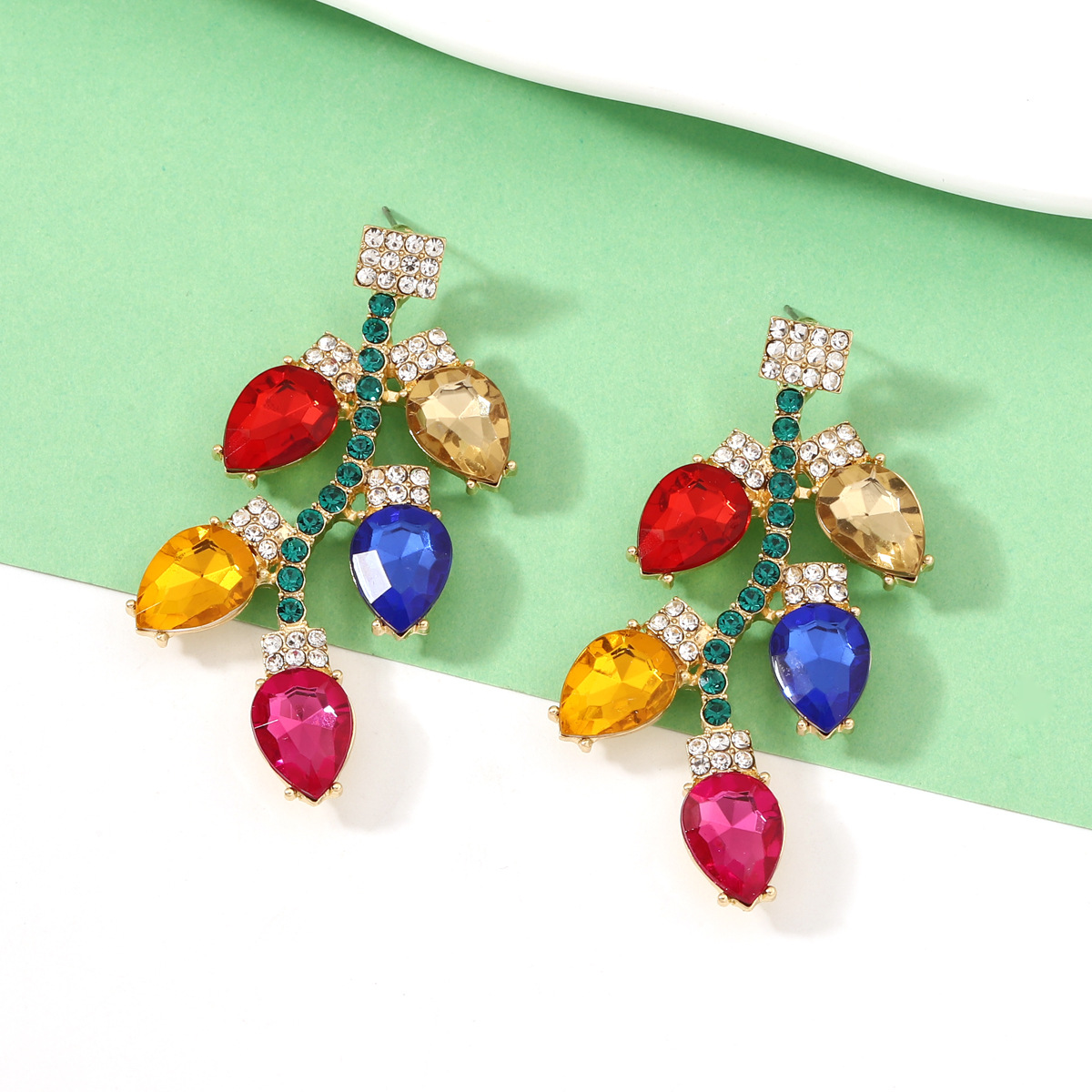 Christmas Rhinestone Drop Earrings