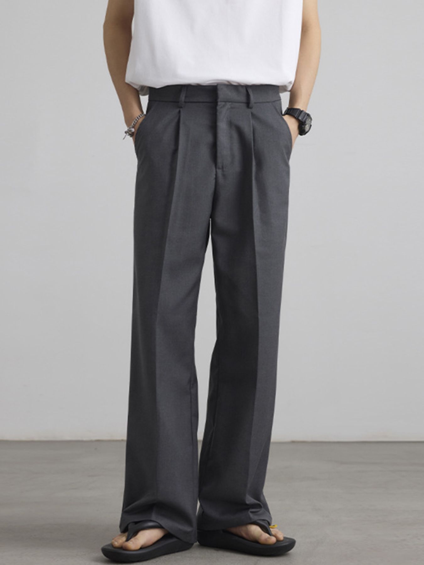 Men's Wide Leg Pleated Flowy Drape Pants