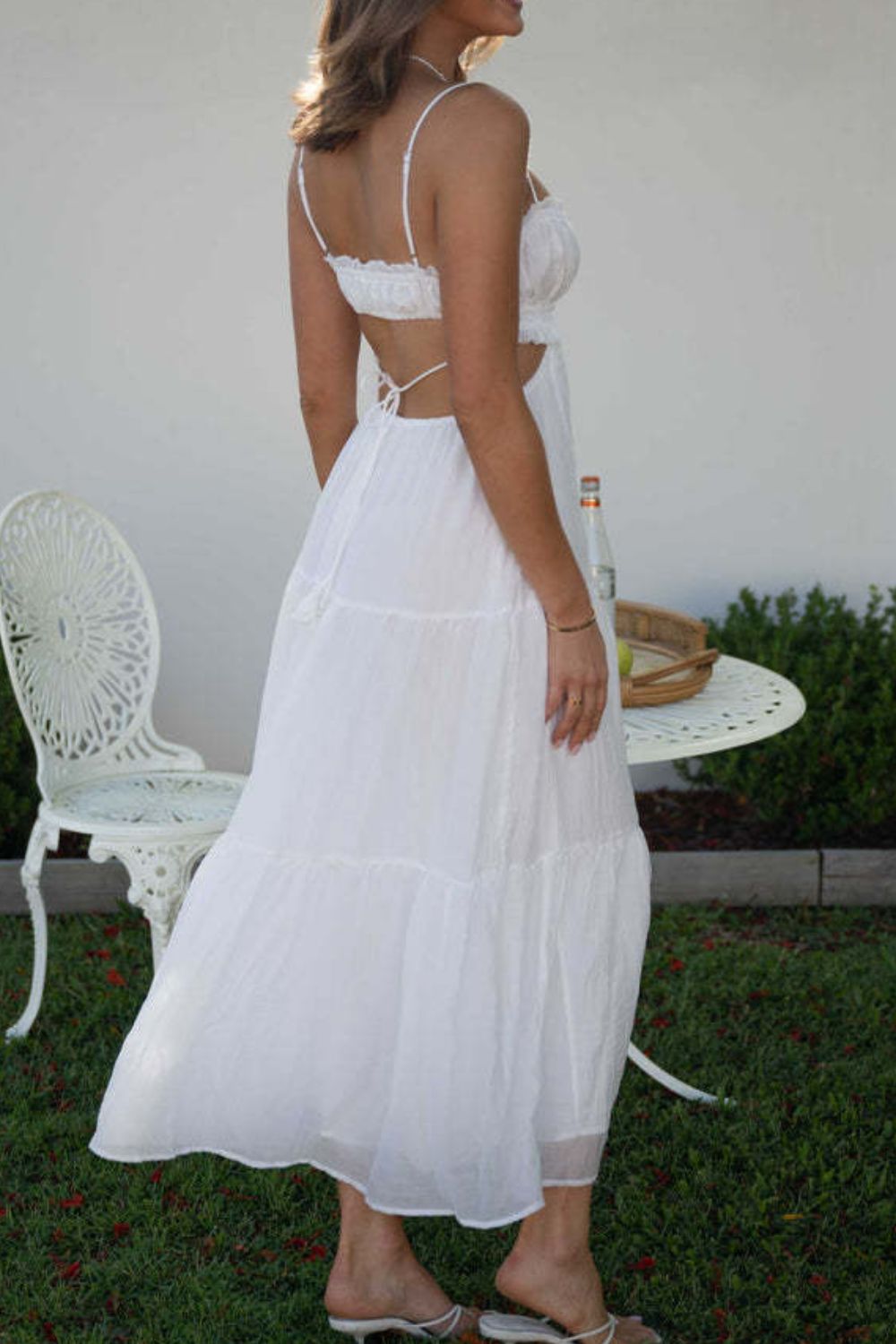 Cutout Square Neck Midi Cami Dress