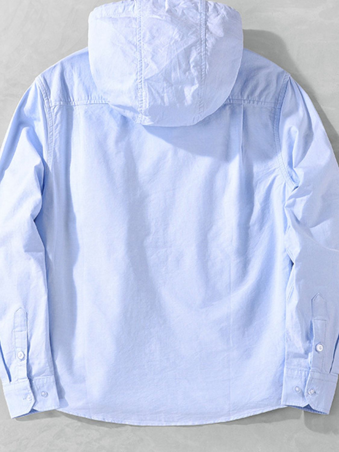 Men's Plus Size Striped Trim Hooded Casual Shacket