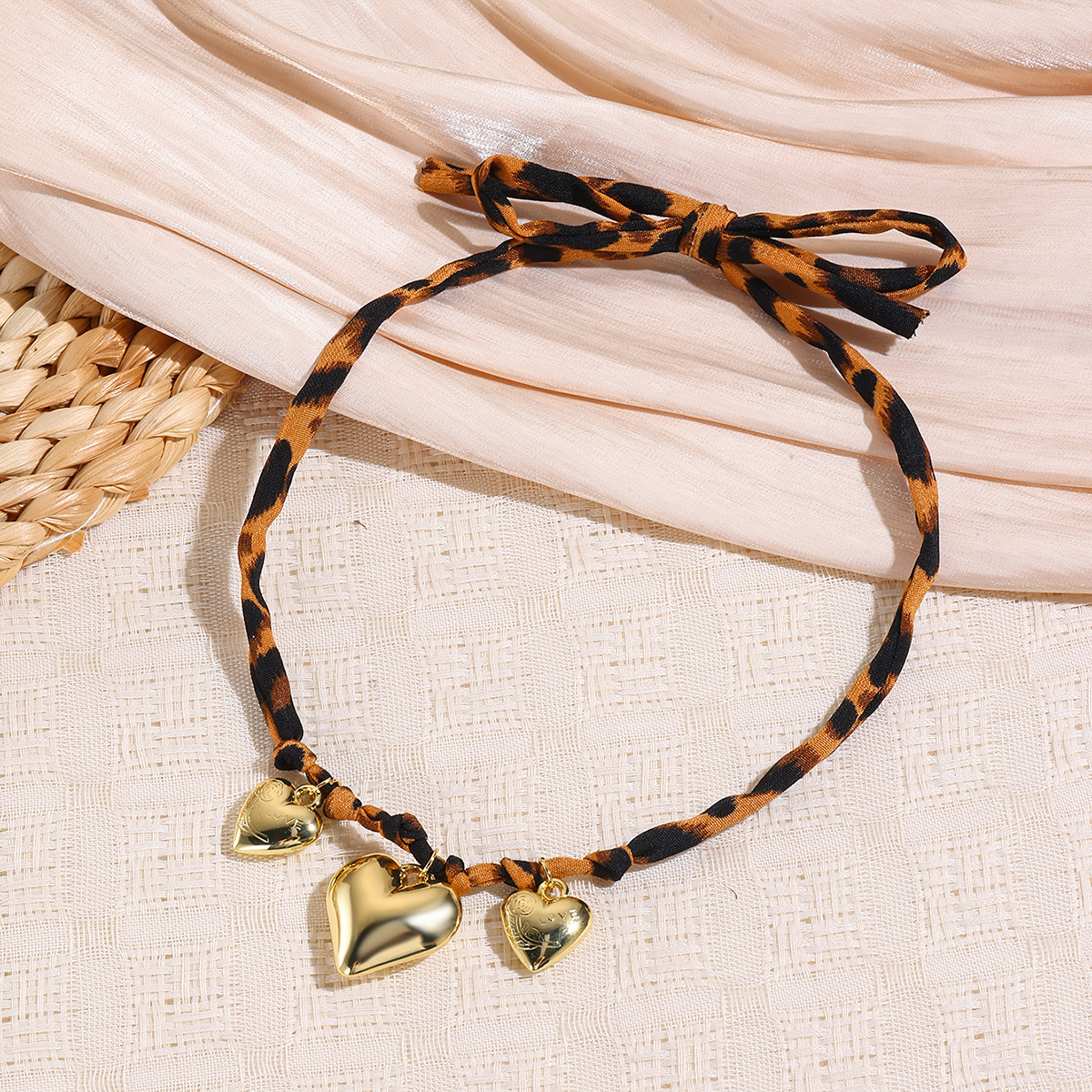 Leopard 18K Gold-Plated Heart Necklace