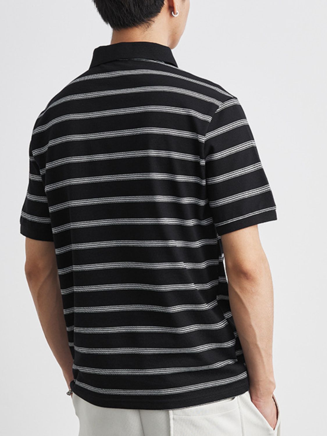 Men's Plus Size Striped Short Sleeve Polo