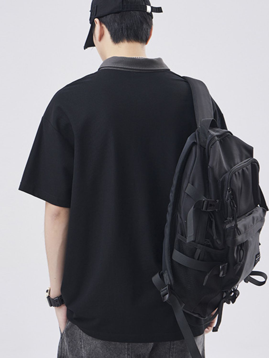 Men's Plus Size Collared Neck Short Sleeve Polo