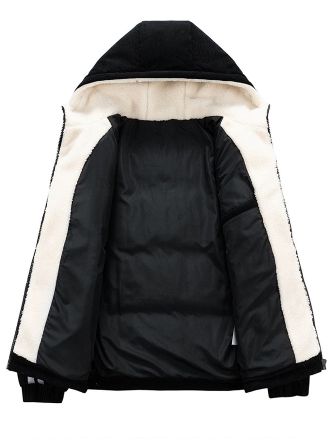 Men's Plus Size Hooded Zip Up Padded Jacket