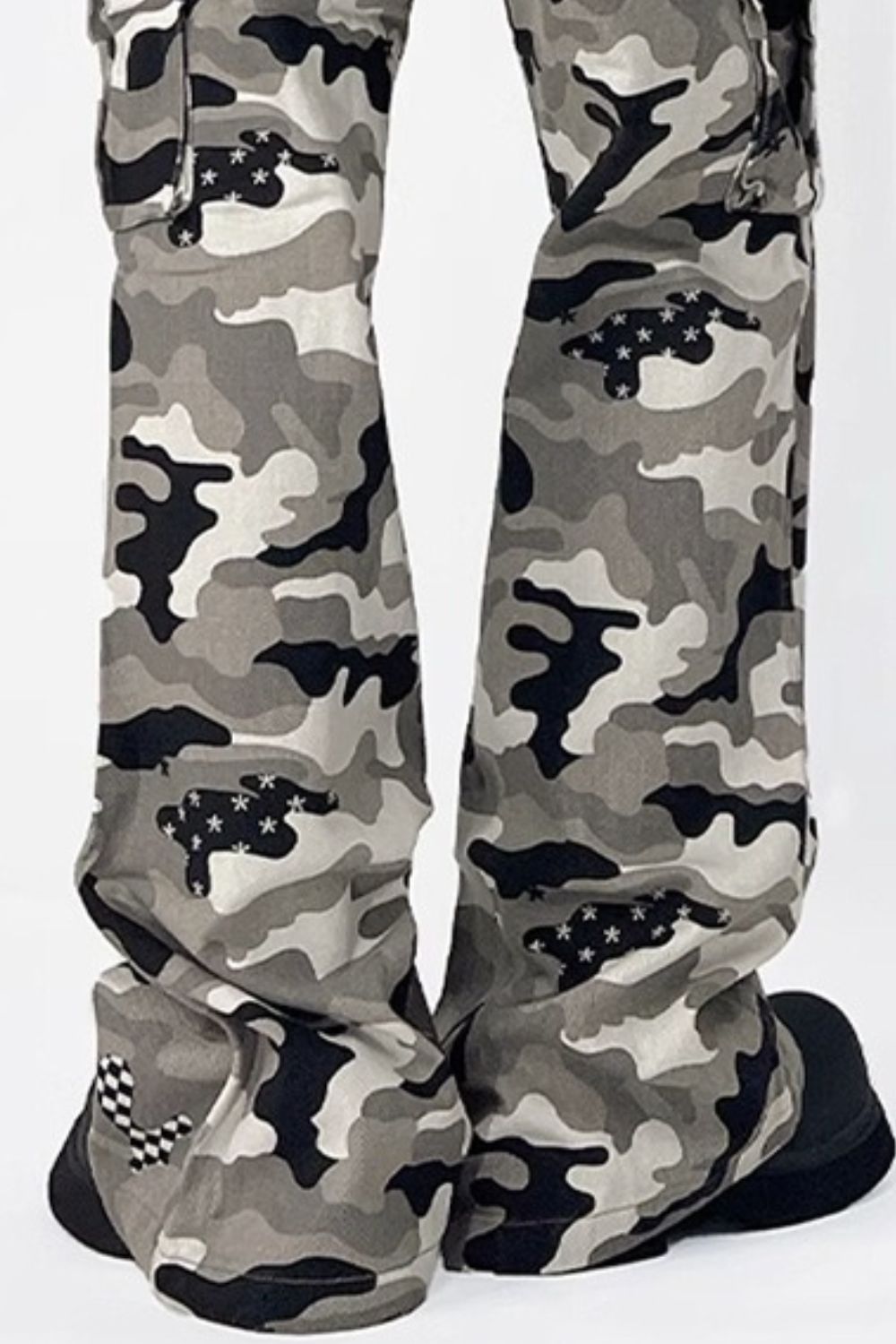 Men's Camouflage Print Wide Leg Cargo Pants